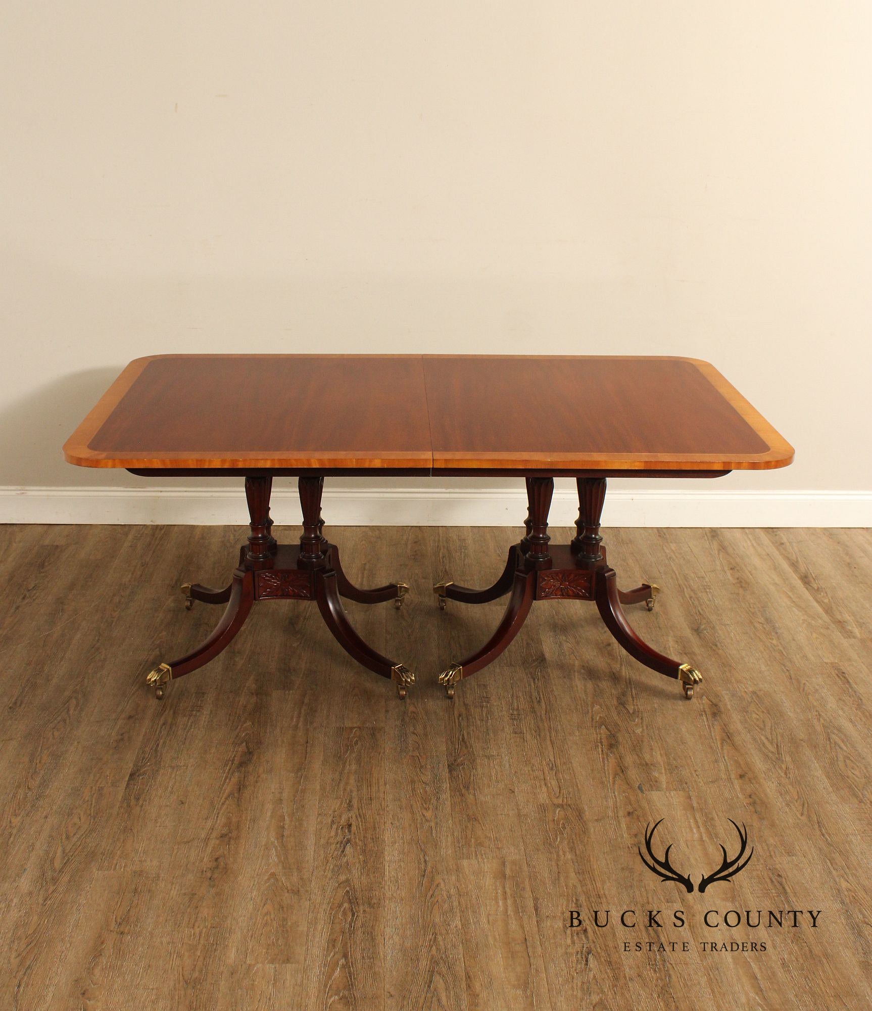 Baker Historic Charleston Reproductions Double Pedestal Mahogany Dining Table