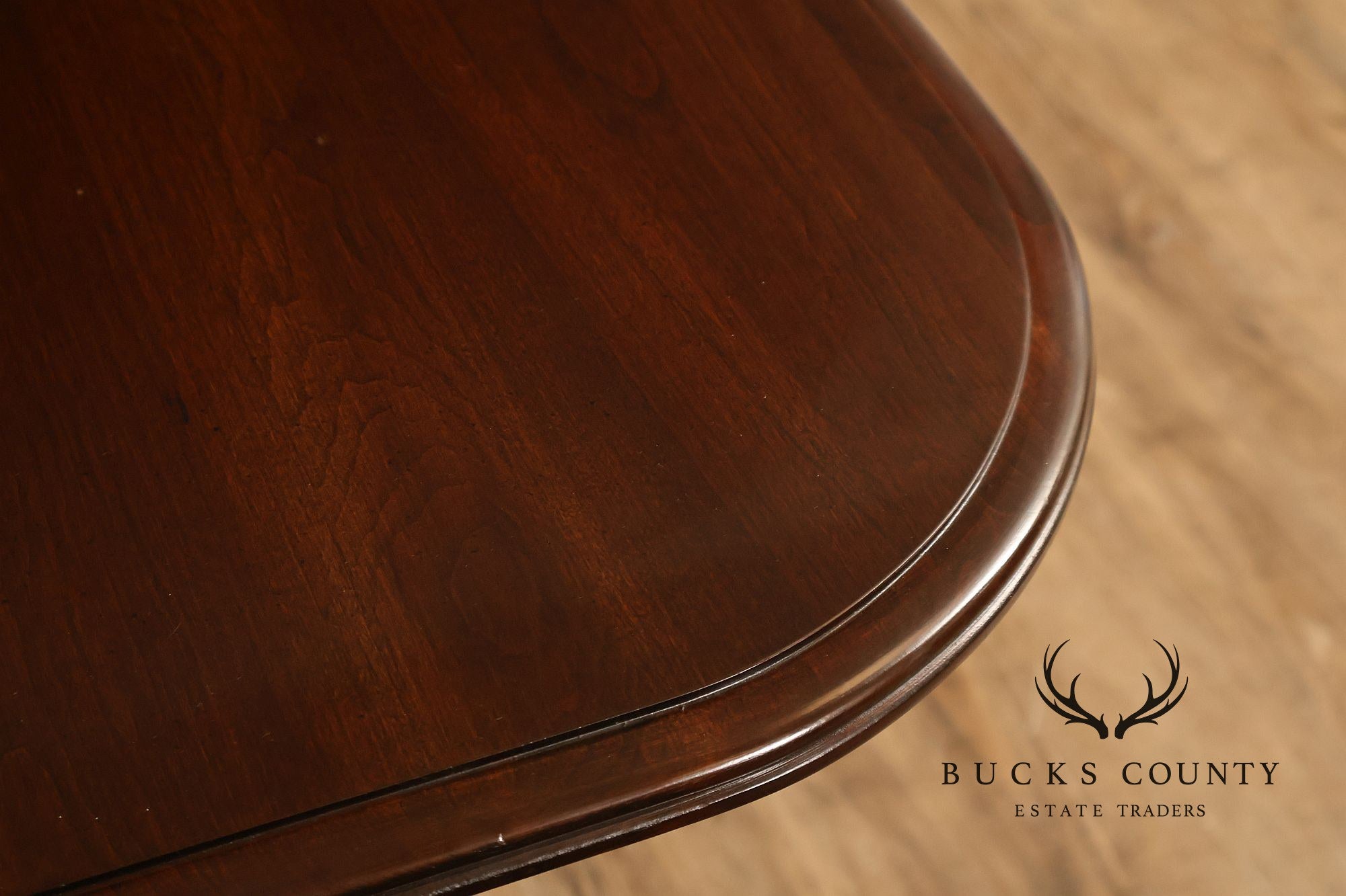 Ethan Allen Georgian Court Queen Anne Style Double Pedestal Cherry Dining Table