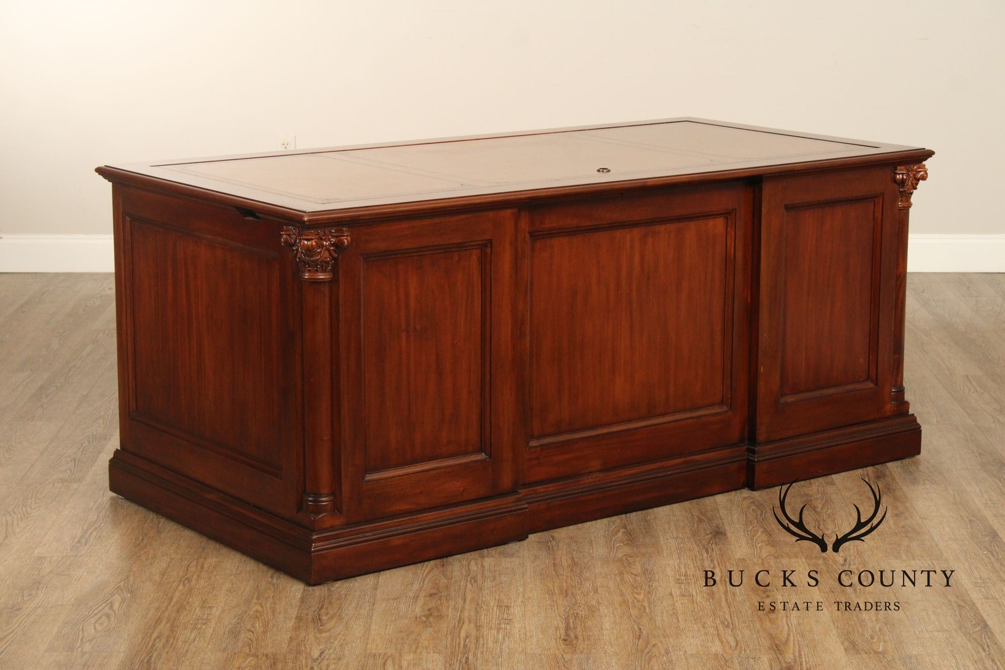 Sligh 'The Ellis Line' Mahogany Leather Top Executive Desk