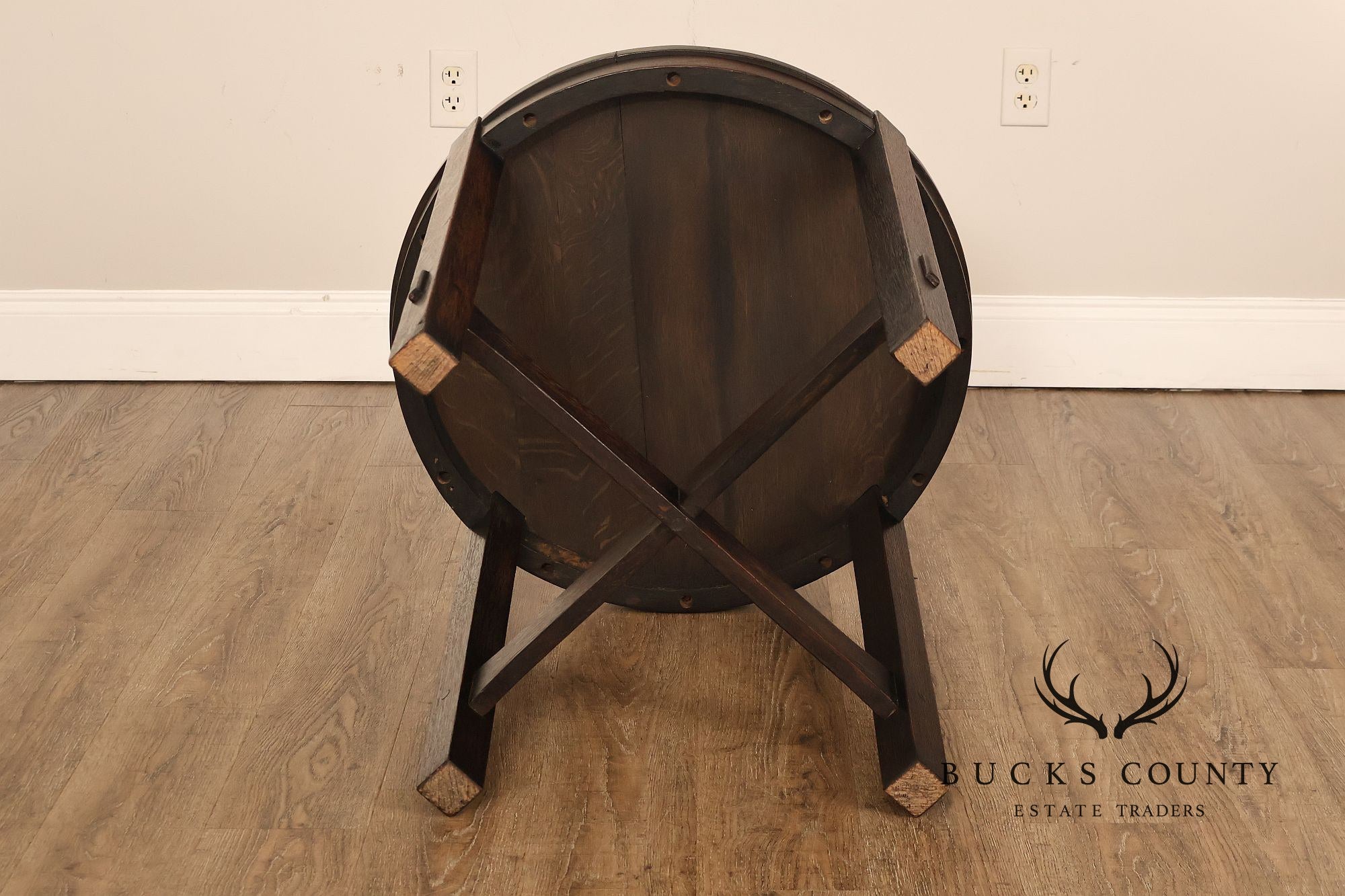 Early Gustav Stickley Mission Oak 26 Inch Round Table #439