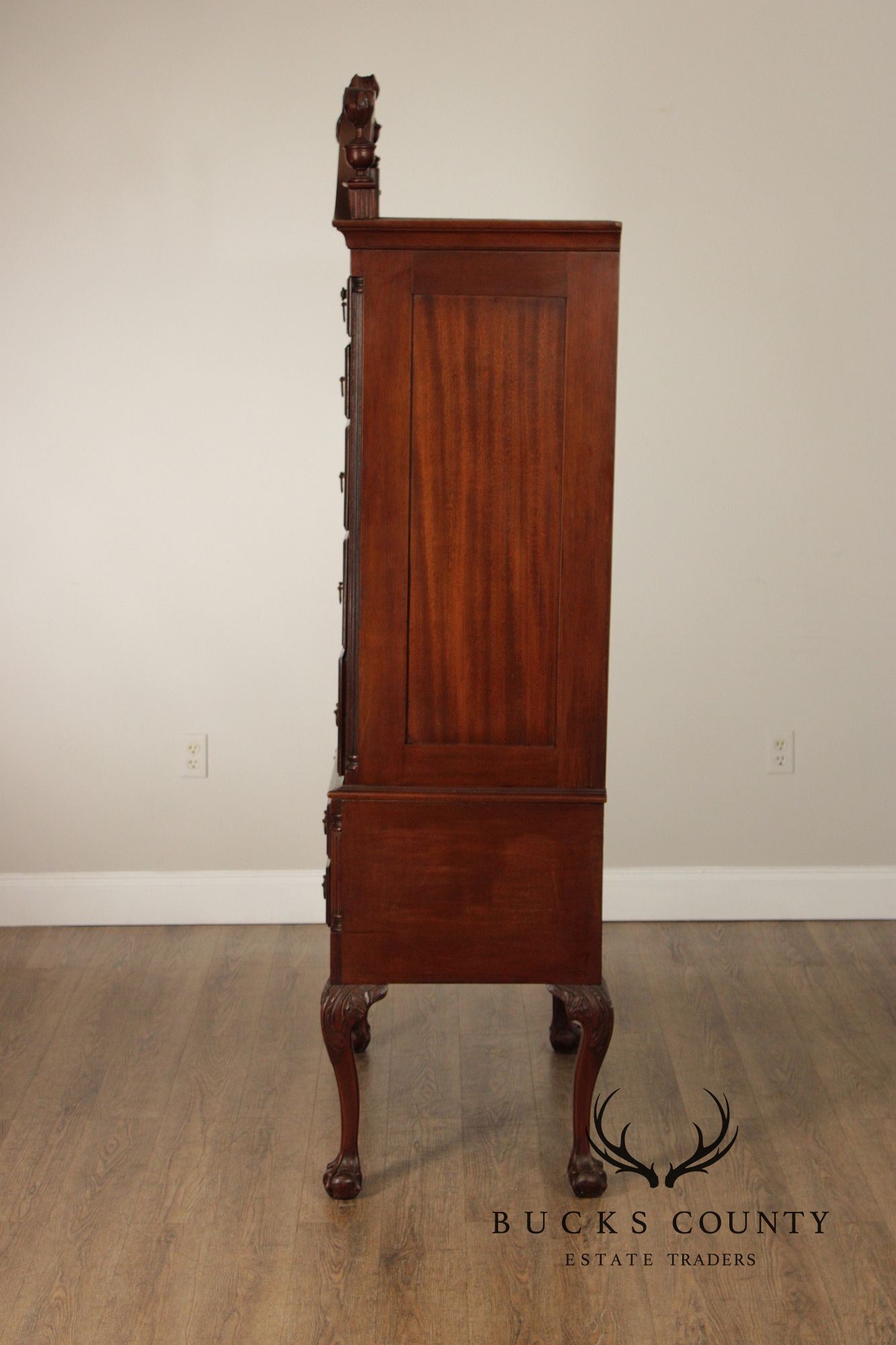 Feldenkrais Chippendale Style Mahogany Highboy Chest