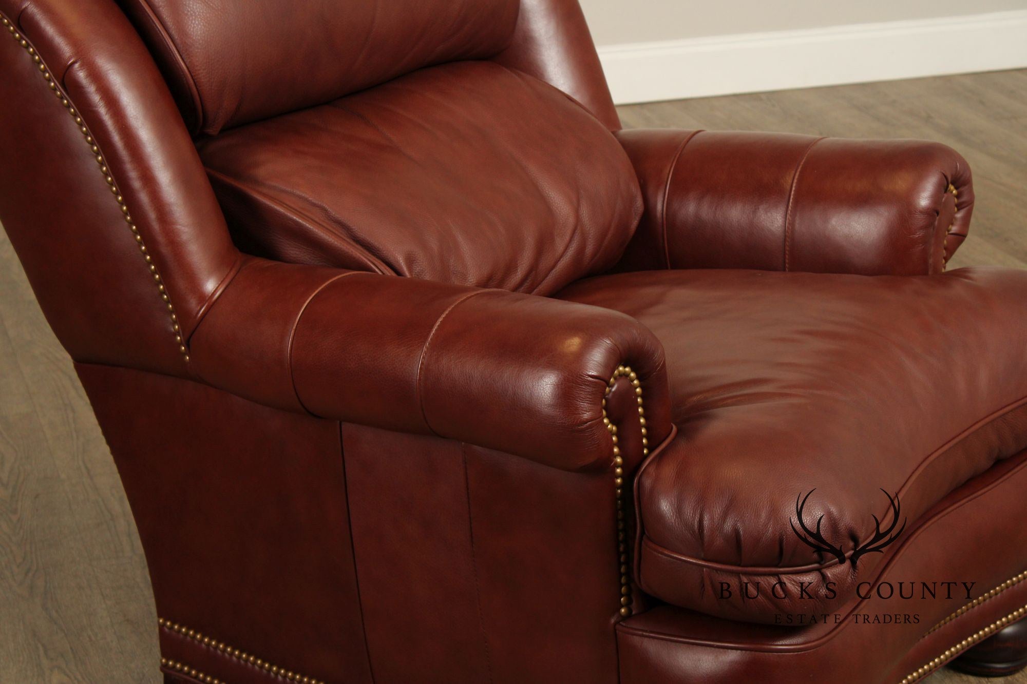 Hancock & Moore 'Austin' Leather Armchair and Ottoman