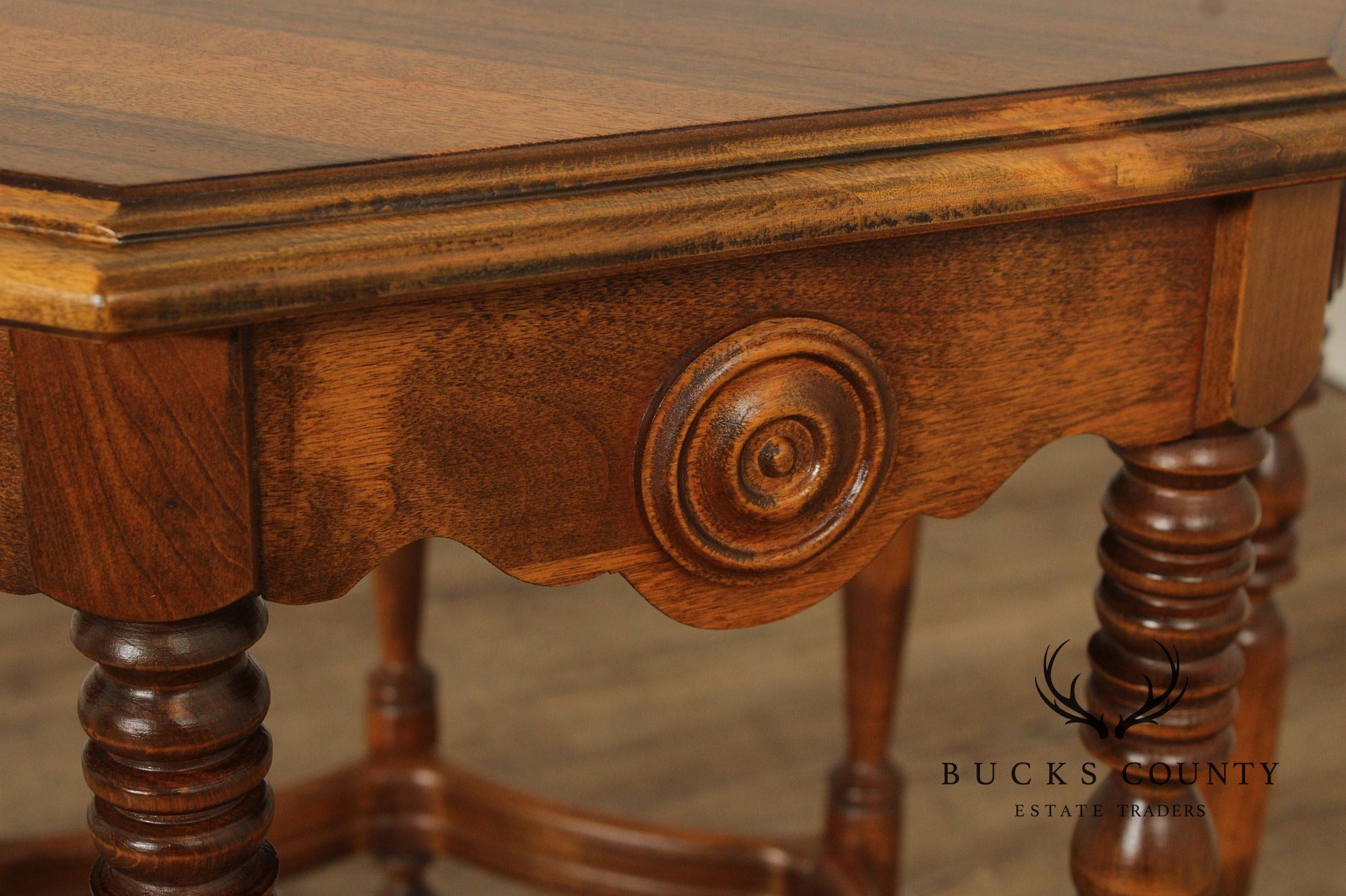 1920's Vintage Walnut Octagonal Side Table