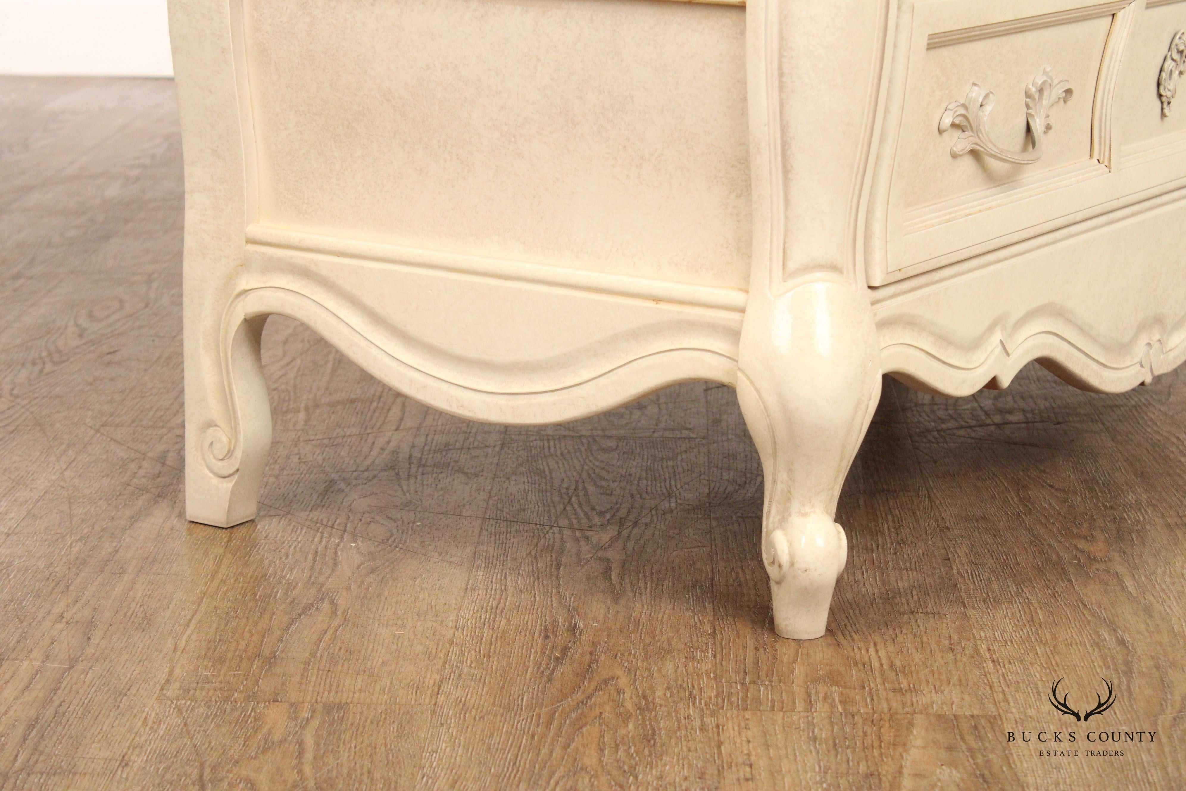 Union National French Provincial Style Pair of Painted Commodes