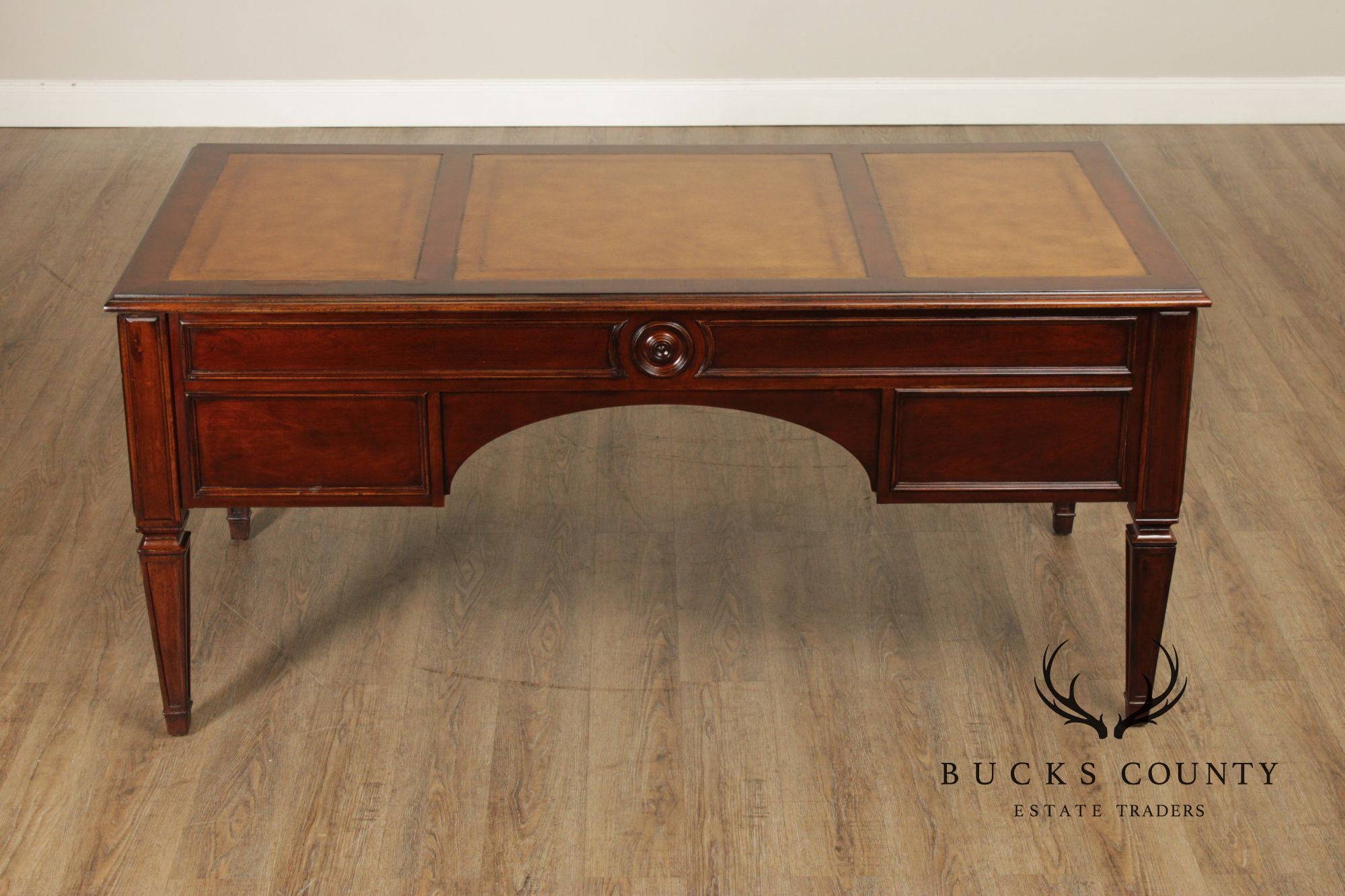 Ethan Allen Leather Top Cherry Executive Writing Desk