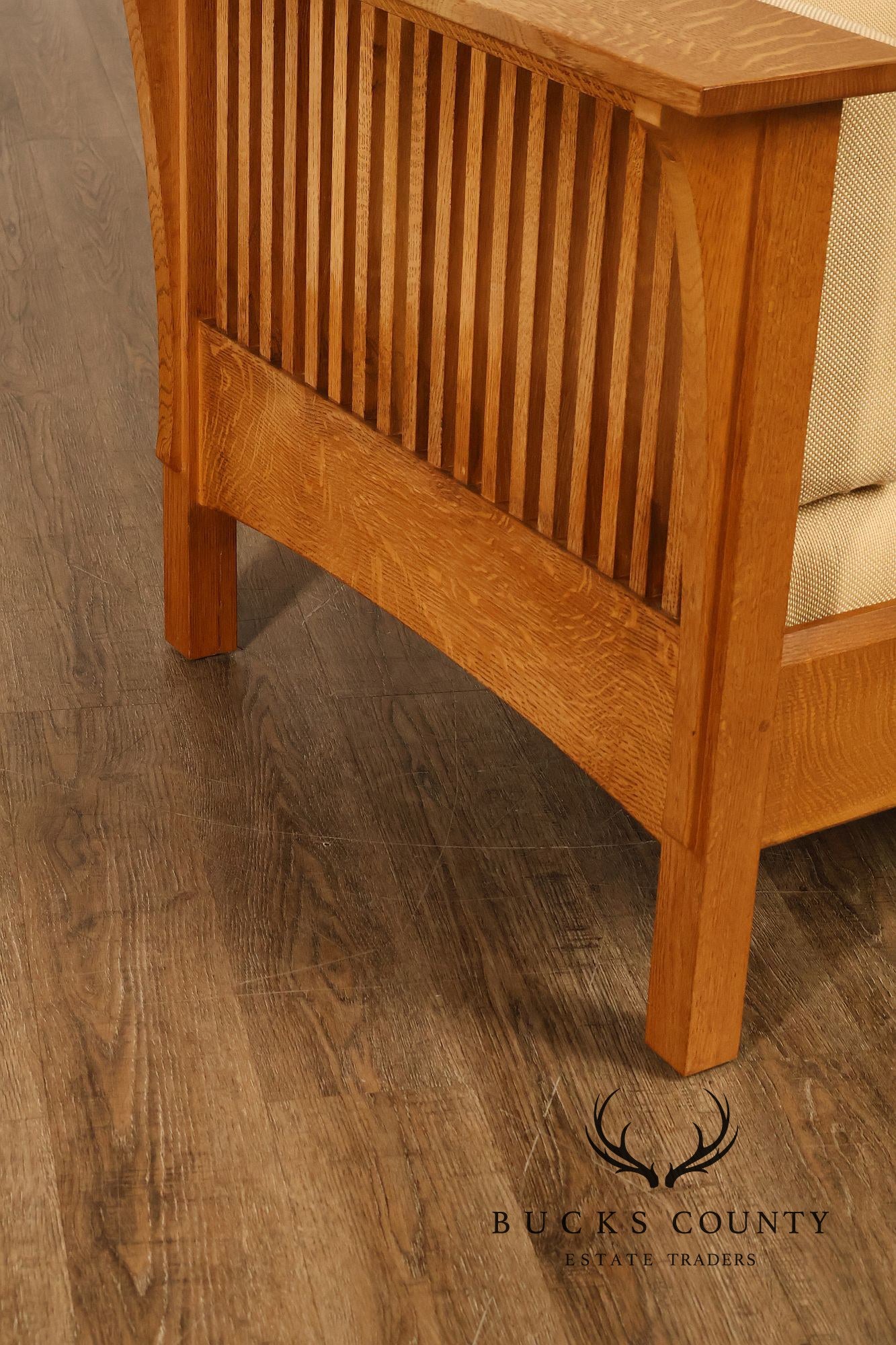 Stickley Mission Collection Prairie Spindle Oak Lounge Chair