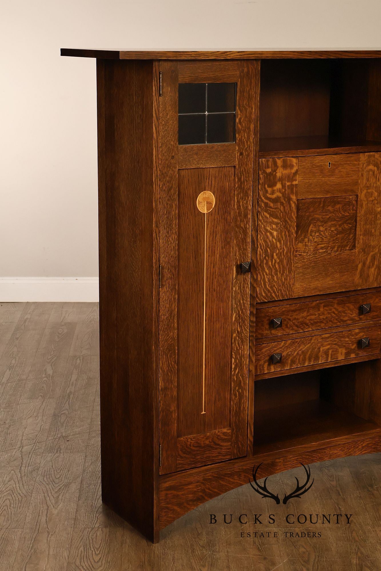 Stickley Harvey Ellis Mission Collection Oak Fall Front Secretary Bookcase