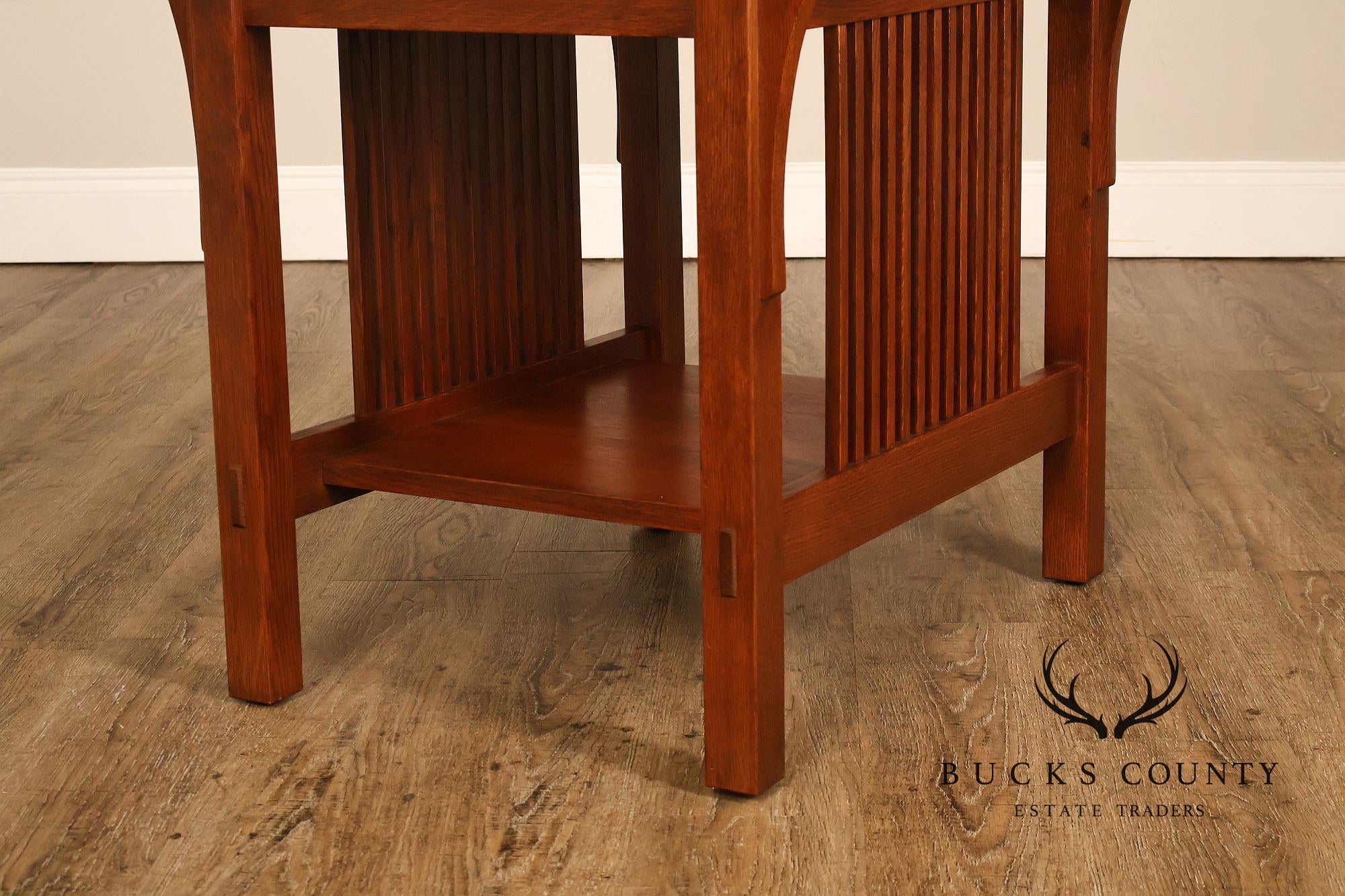 Stickley Mission Collection Oak Spindle Lamp Table