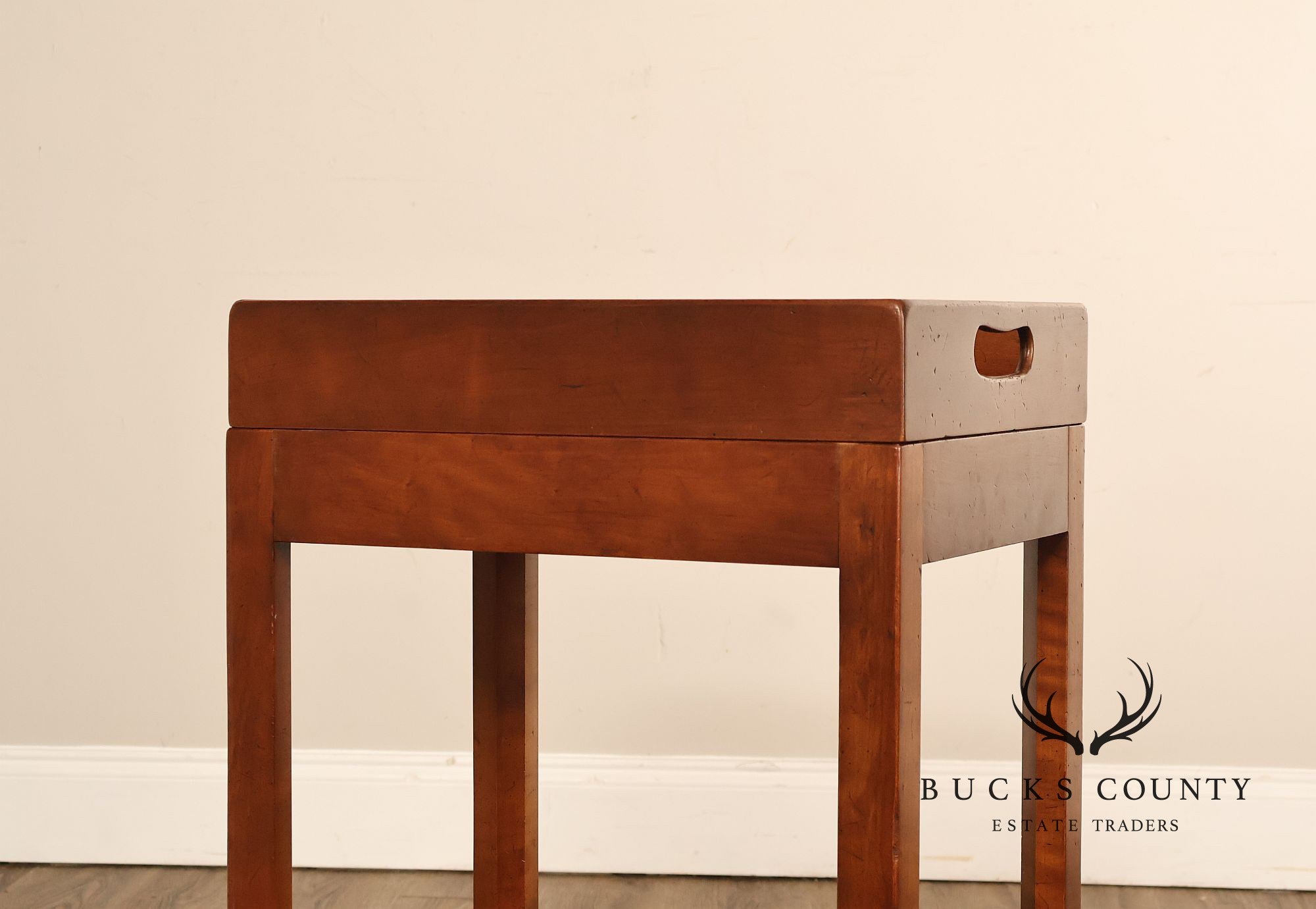 Chippendale Style Cherry Butler Tray Side Table