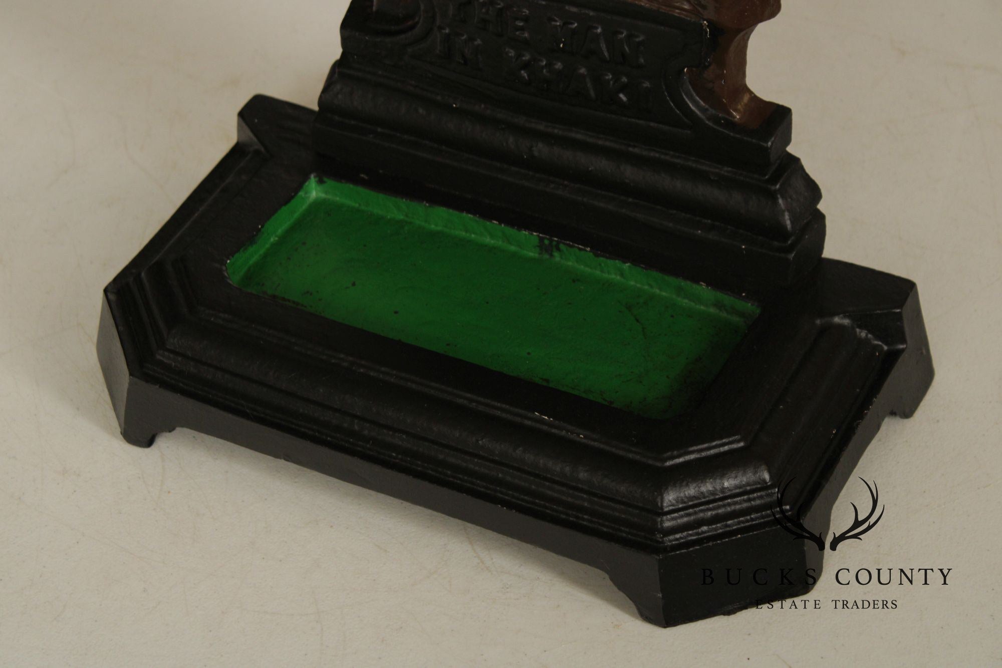 Vintage 'The Man in Khaki' Cast Iron Umbrella Stand