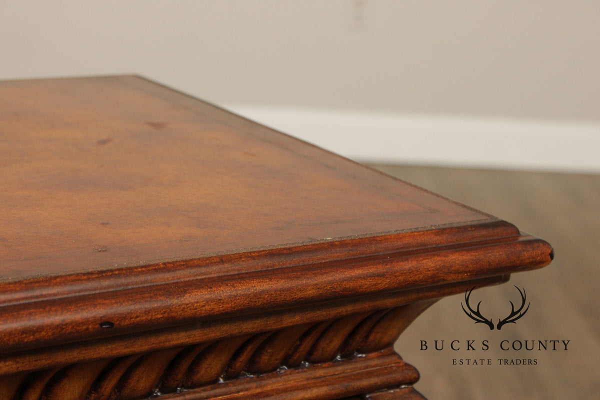 Regency Style Burlwood Bombe Four-Drawer Accent Chest