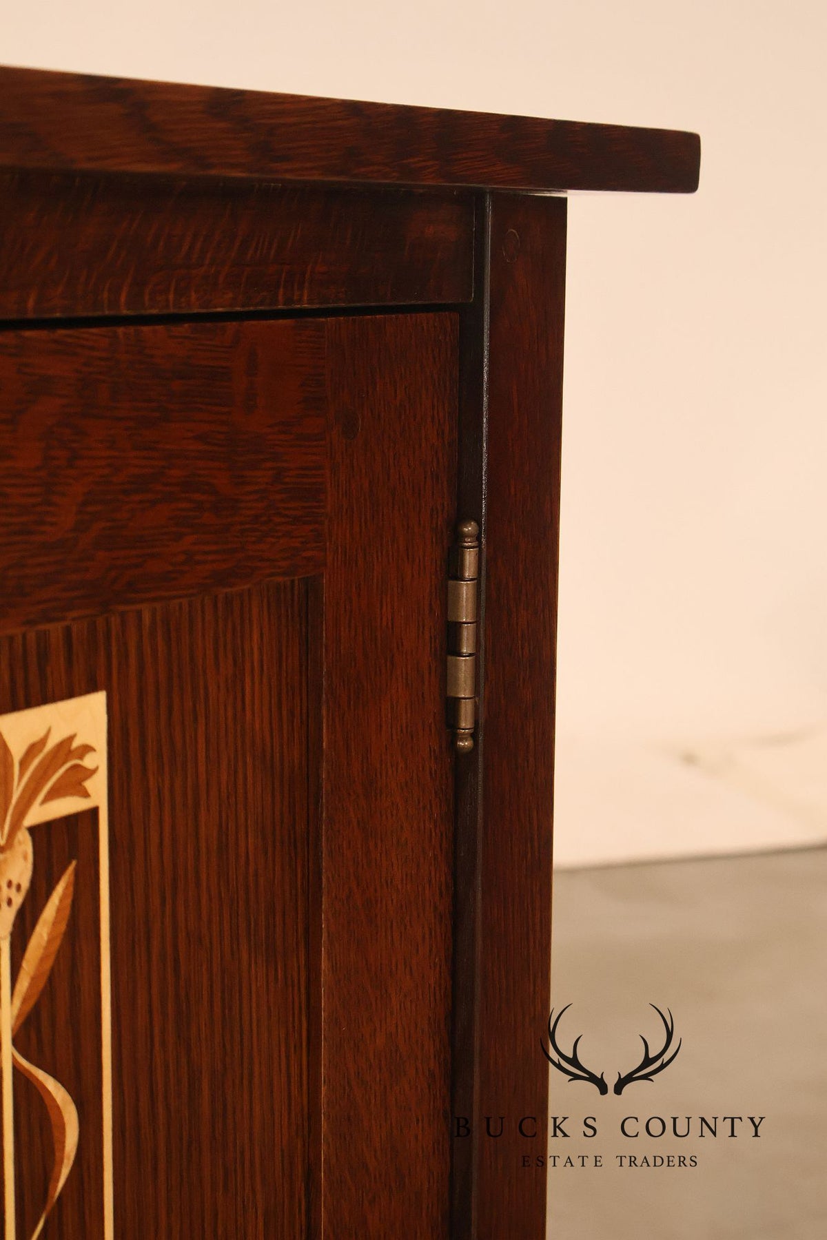 Stickley Meadowflower Collection Oak Inlaid Console Cabinet