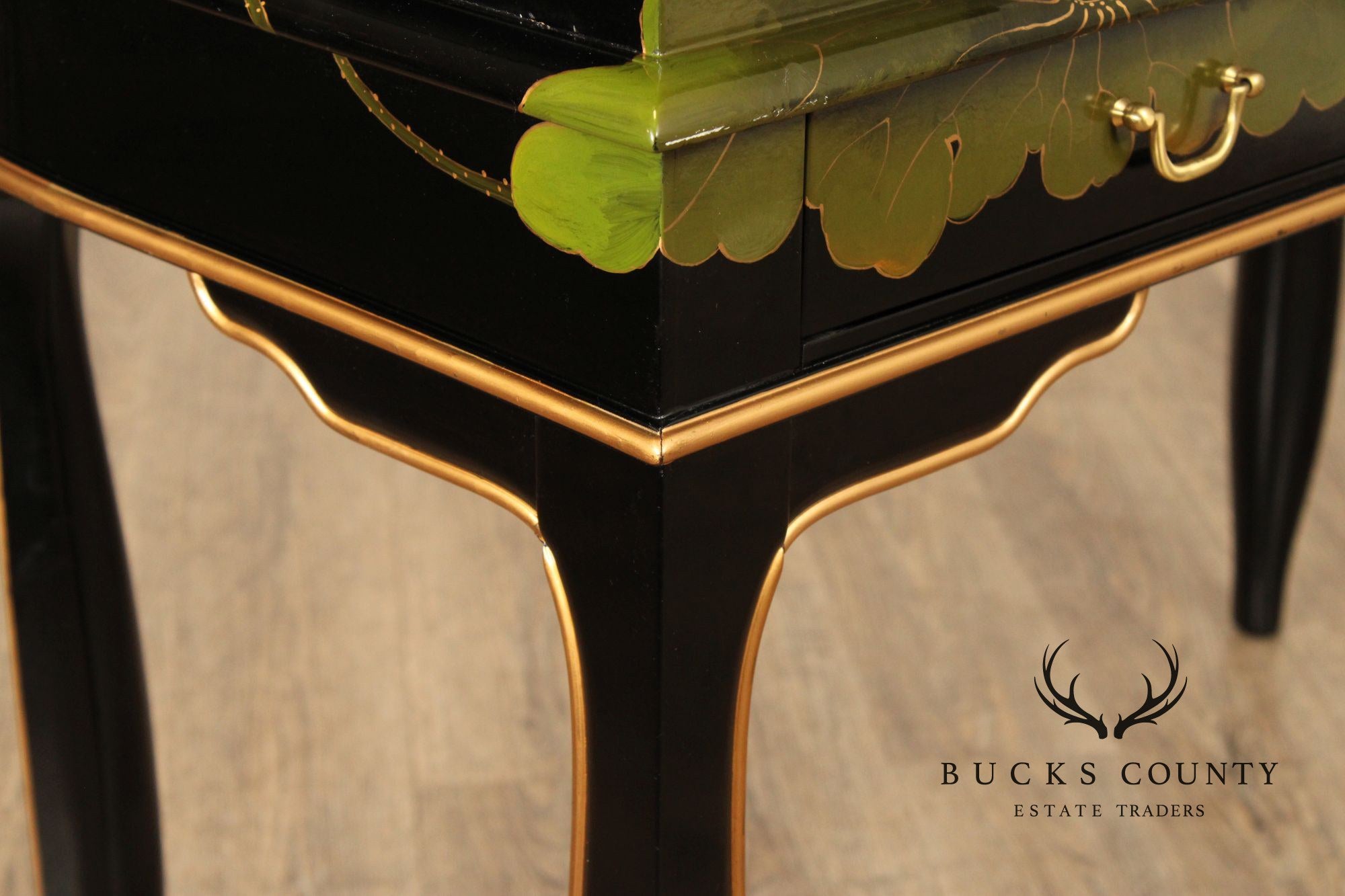 Asian Style Black Lacquer Carlton House Desk