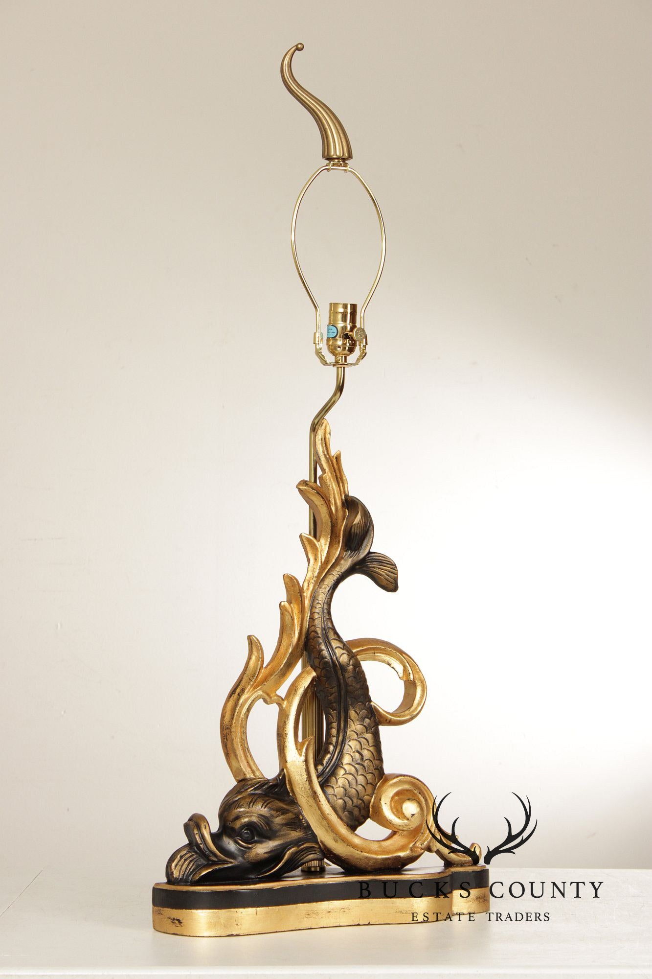 Chelsea House Gilt Carved Dolphin Table Lamp