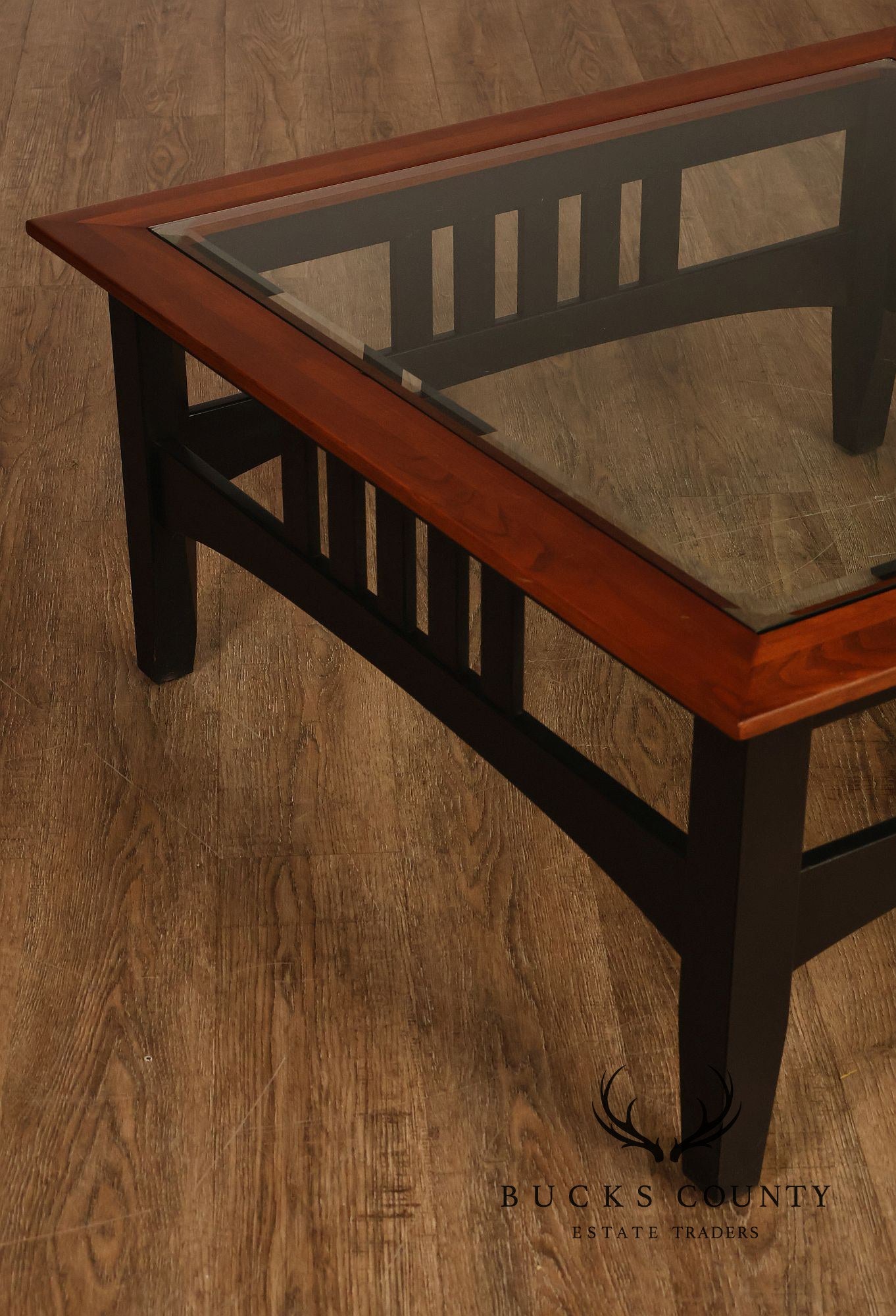 Ethan Allen American Impressions Cherry Glass Top Coffee Table