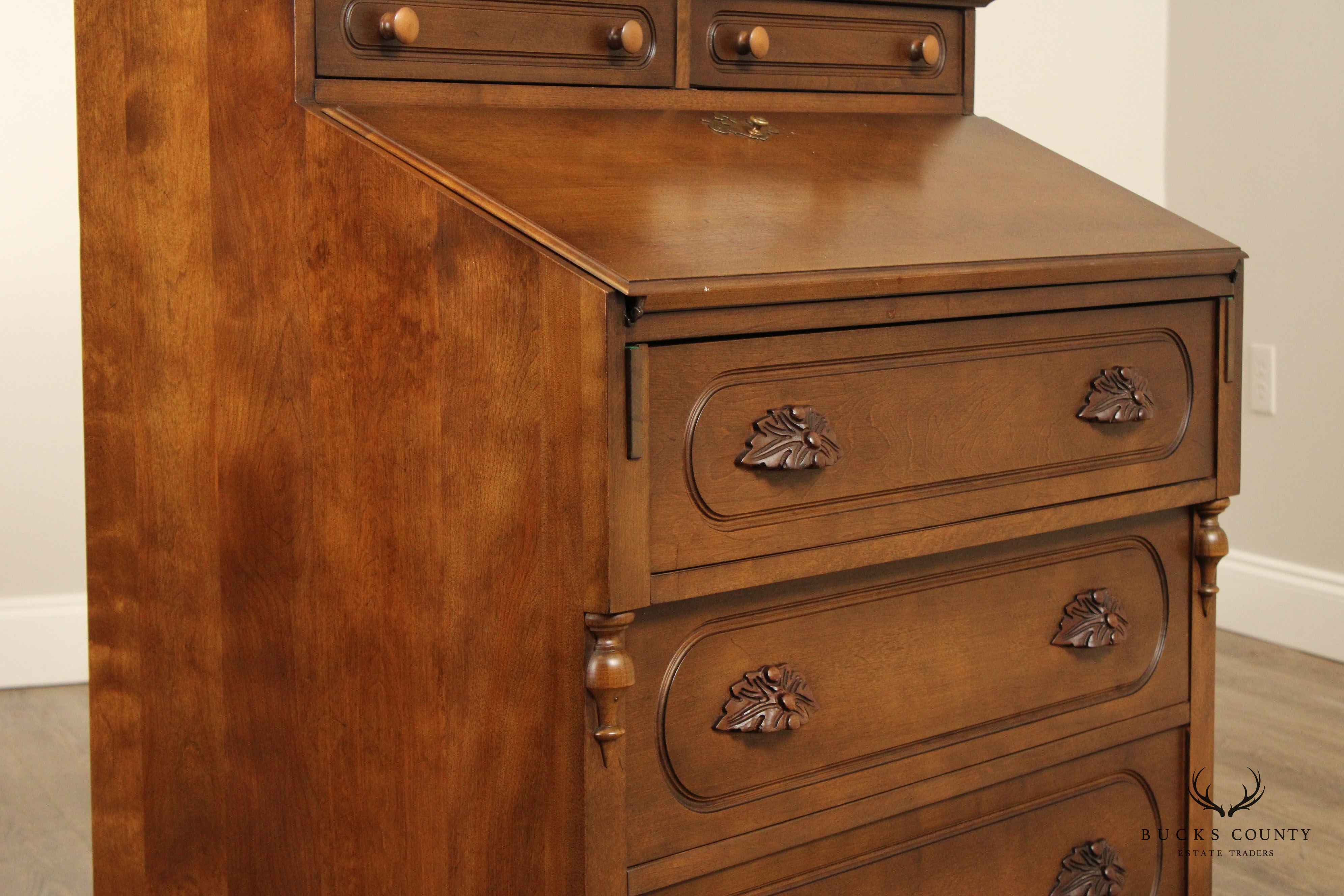 Victorian Style Cherry Drop Front Writing Desk