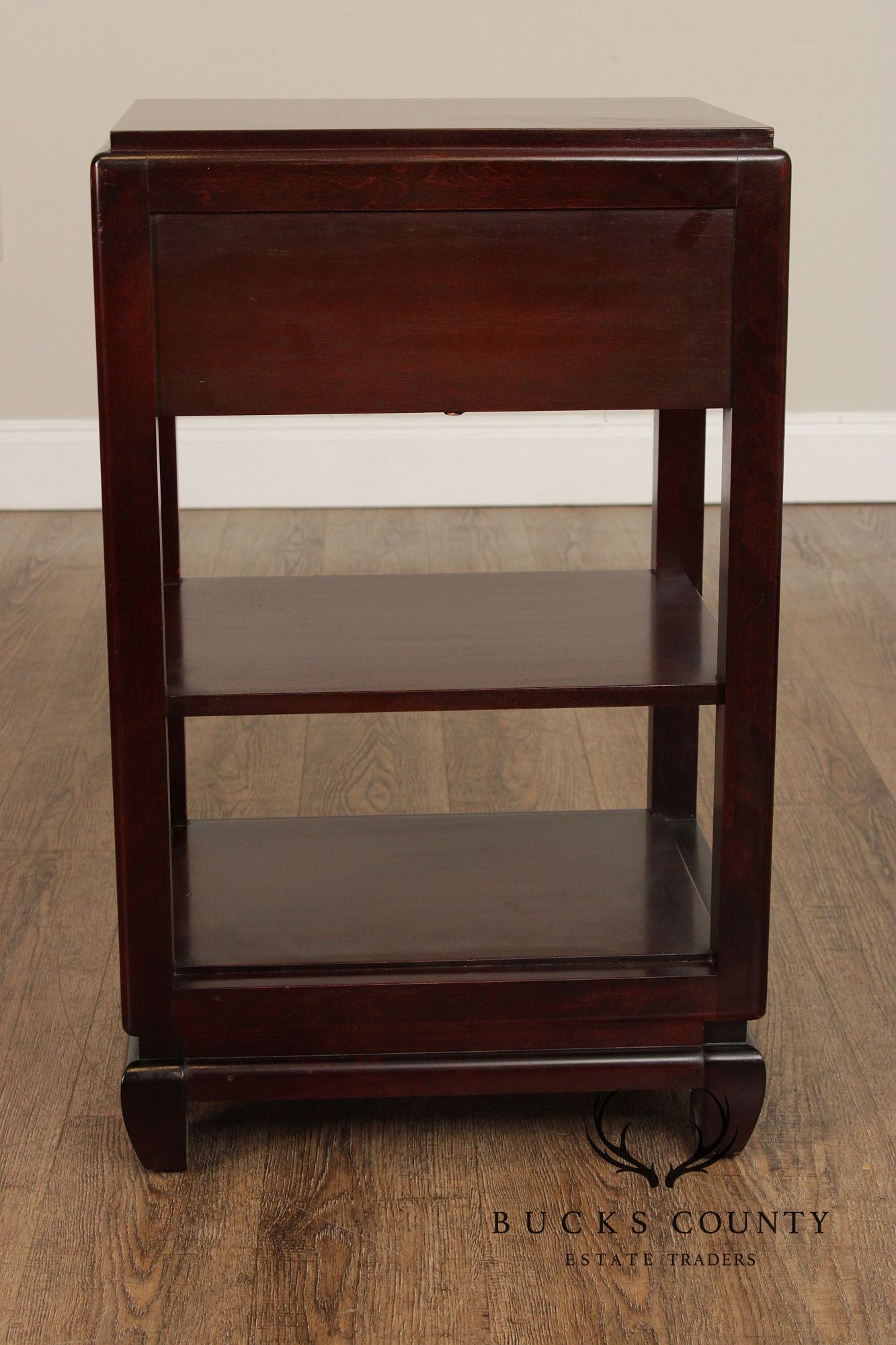 Rway Mid-Century Asian Style Pair of Mahogany Nightstands