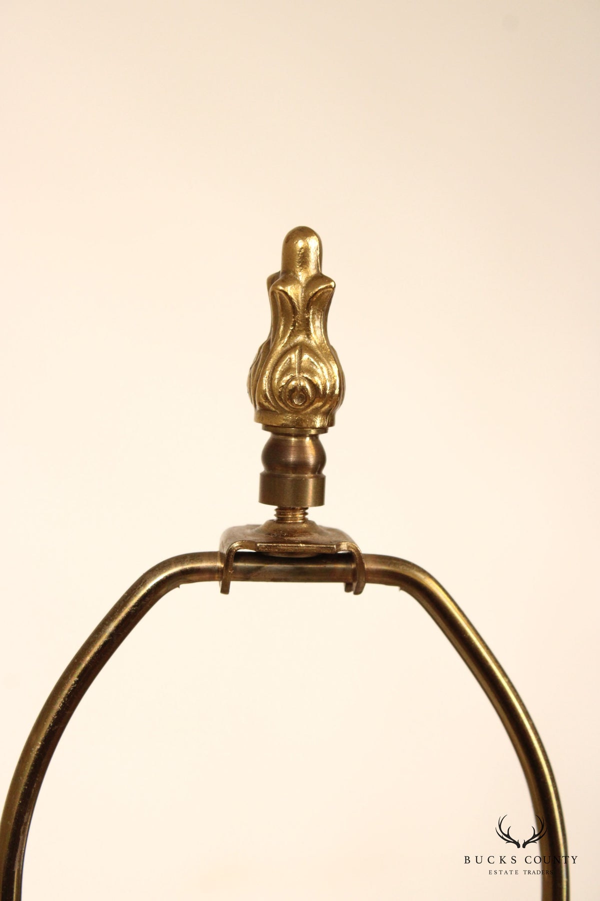 French Style Painted Porcelain and Brass Table Lamp