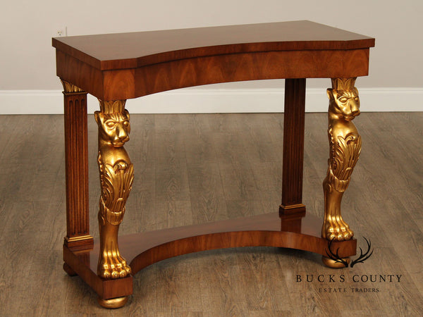 Karges Empire Style Mahogany and Partial Gilt Console Table