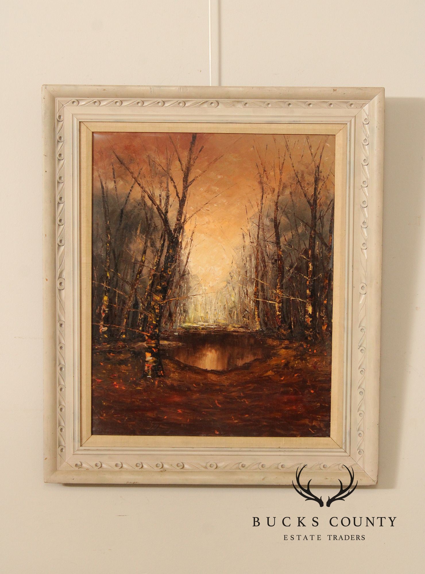 J. Sands Oil Painting, Winter Sunset