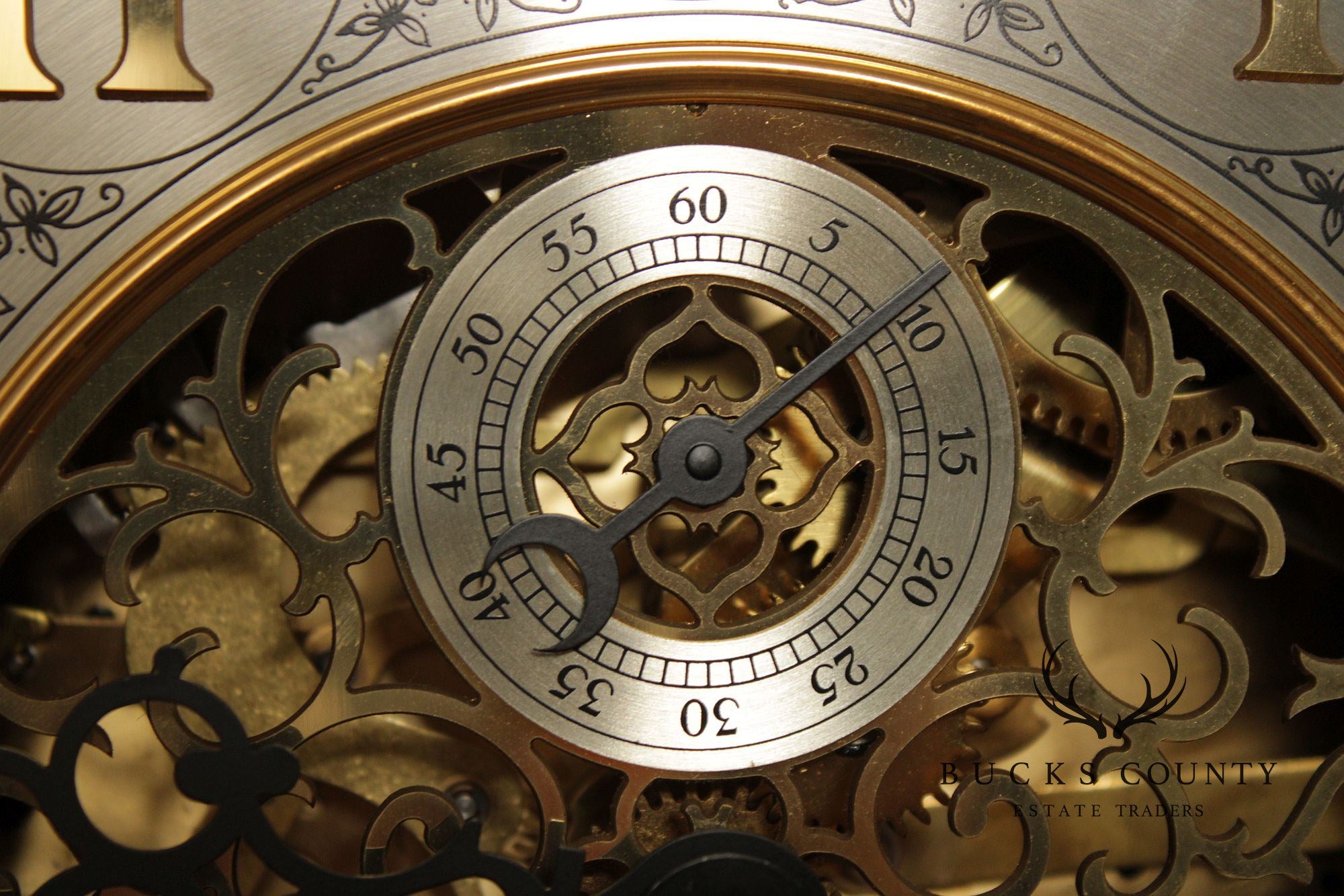 Sligh Mahogany Inlaid Grandfather Clock With Moon Phase Dial