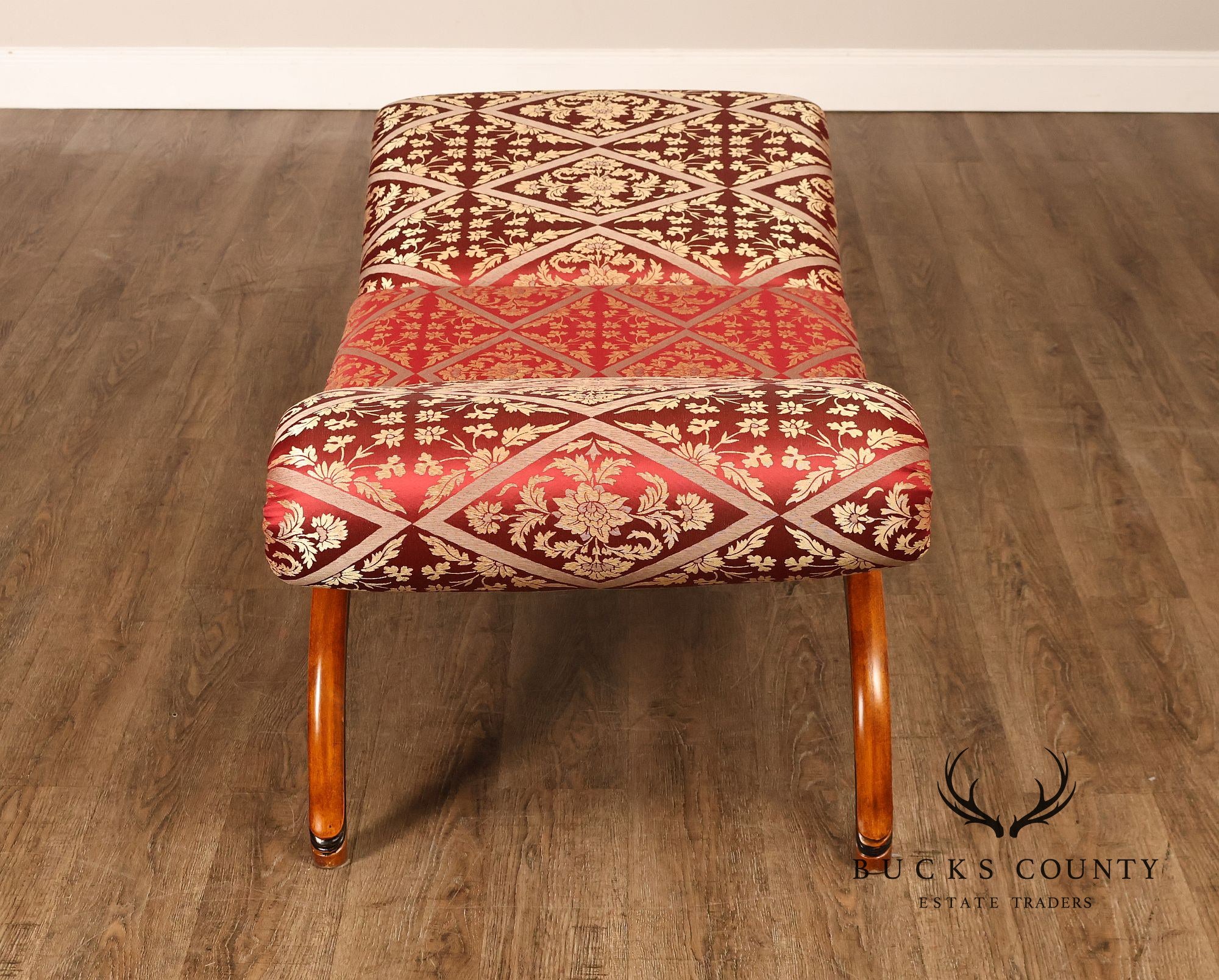 Neoclassical Style Carved Upholstered Recamier Bench