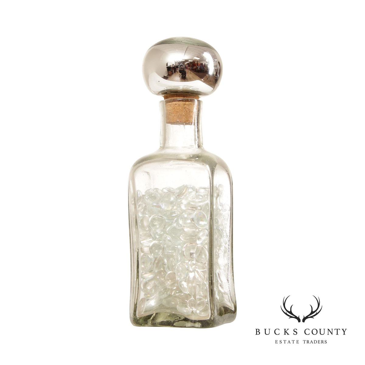 Mexican Vintage Blown Glass Stoppered Bottle or Decanter