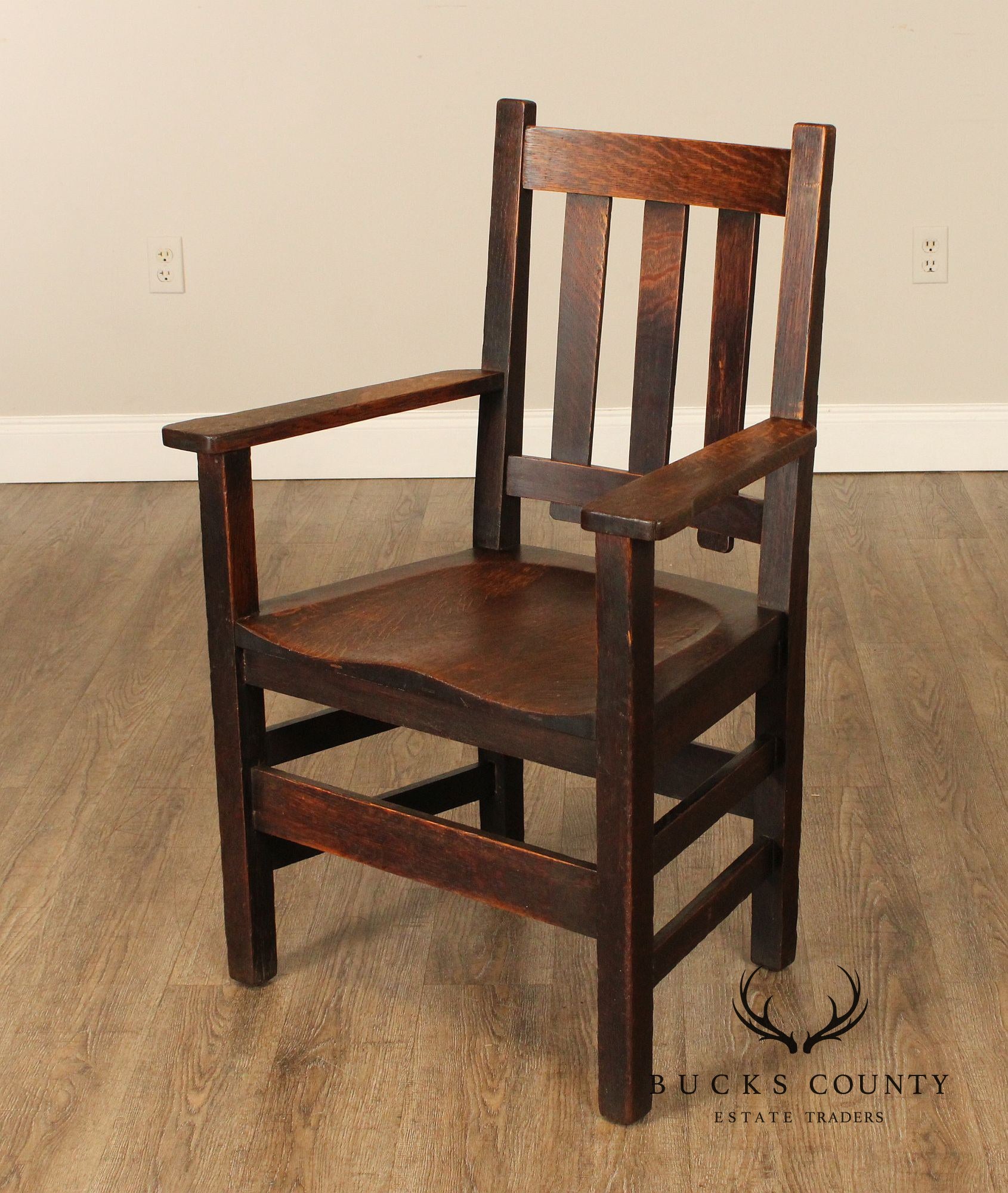 Antique Stickley Brothers Mission Oak Armchair