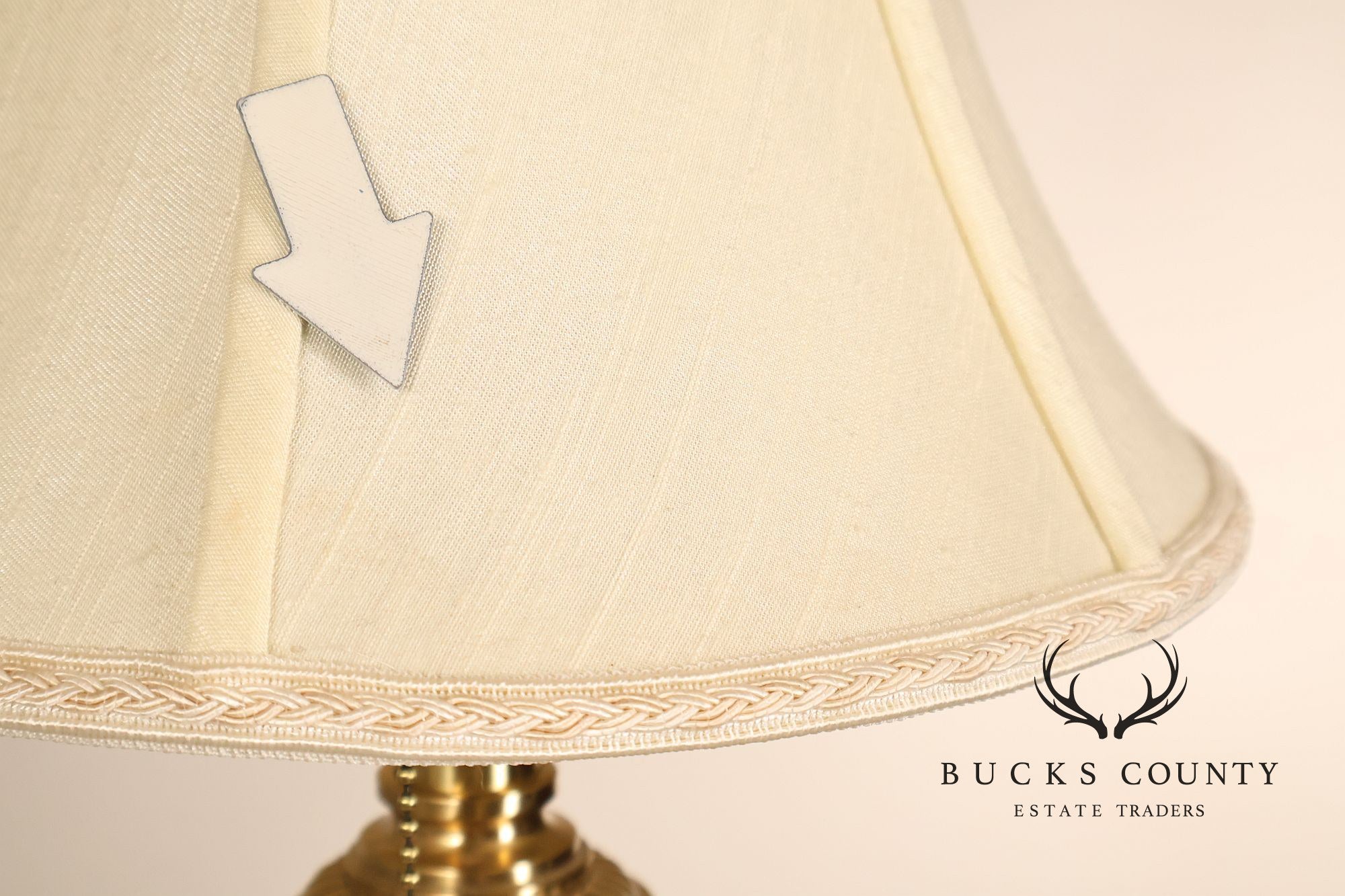 Lenox For Quoizel Pair of Brass and Porcelain Tall Table Lamps