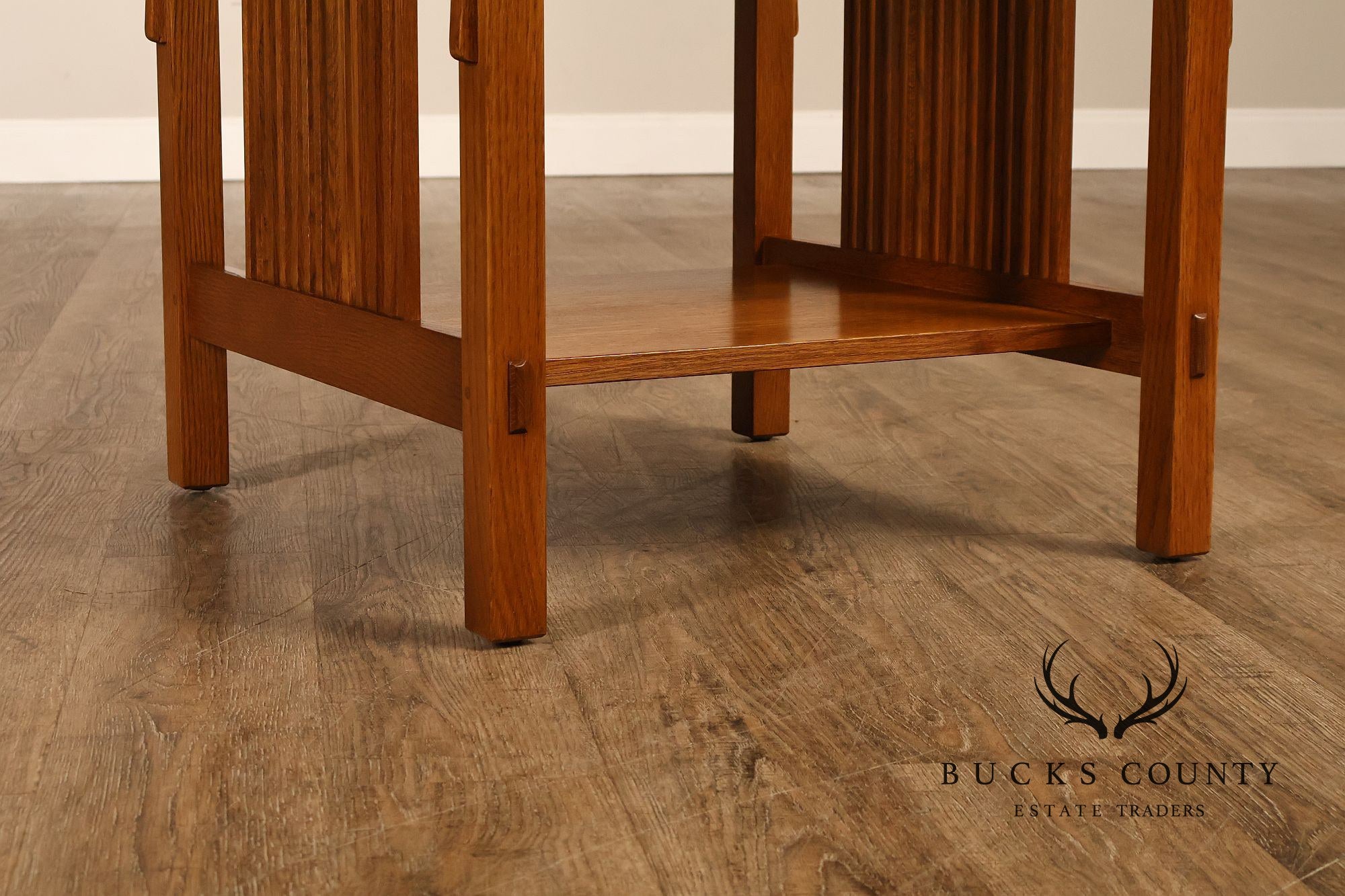 Stickley Mission Collection Oak Spindle Lamp Table