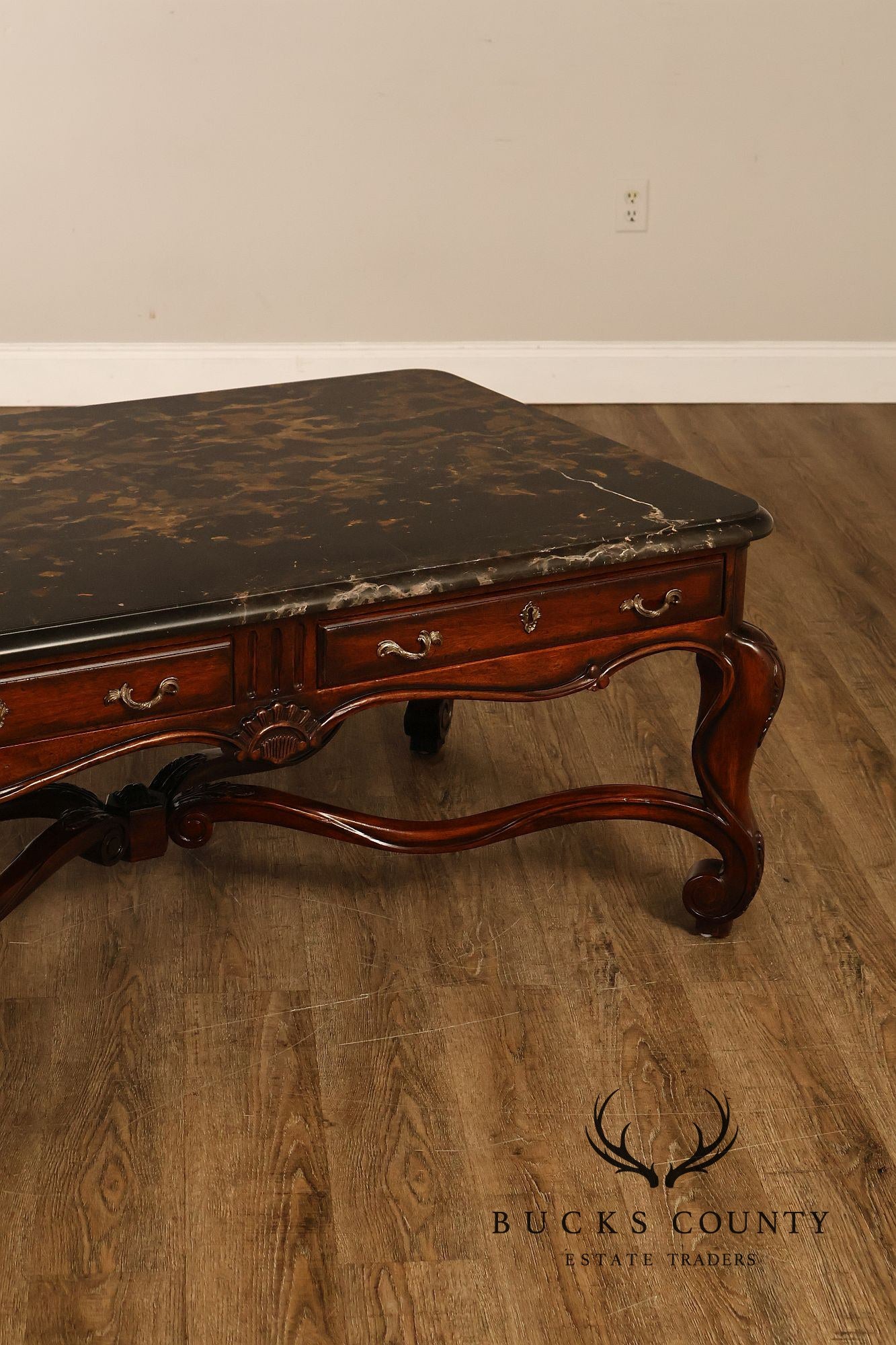 Henredon Carlyle Collection Louis XV Style Marble Top Cocktail Table