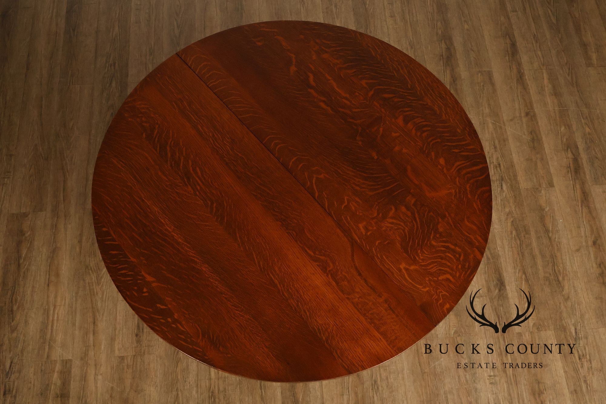 Antique L. & J.G. Stickley No. 716 Mission Oak Shoe Foot Round Dining Table