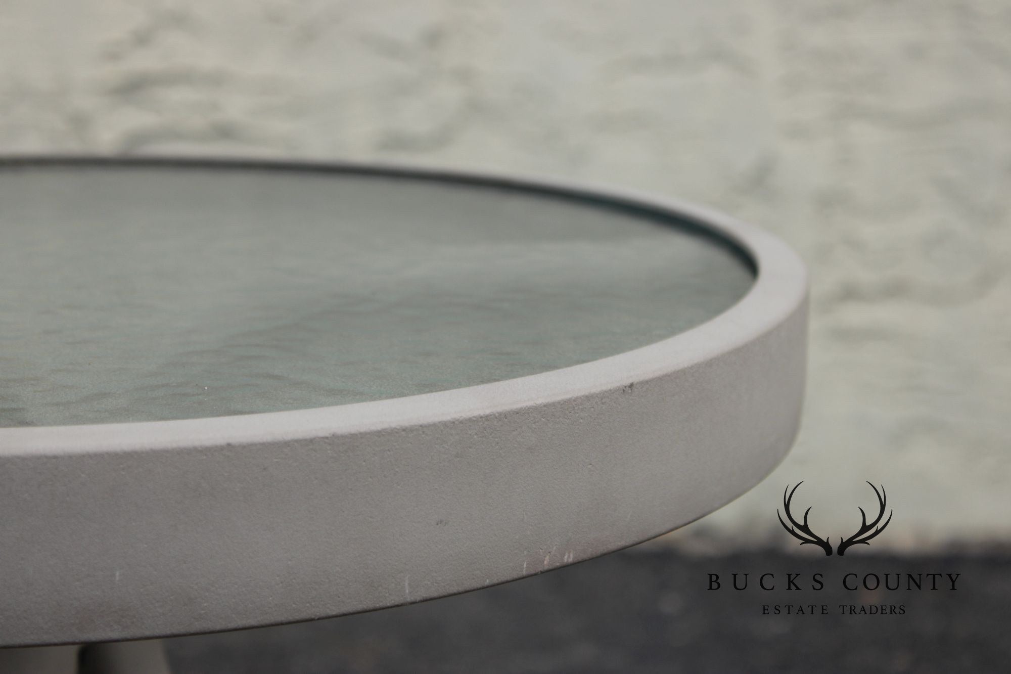 Woodard 'Ramsgate' Glass Top Aluminum Outdoor Round Patio Side Table