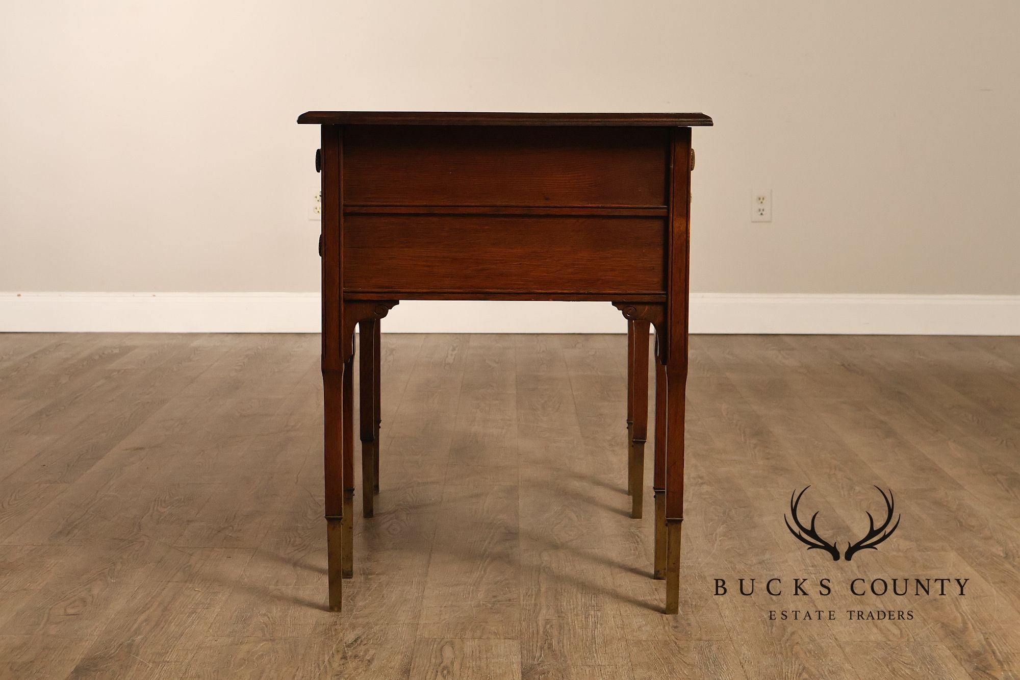 Antique Victorian Oak Partner's Writing Desk