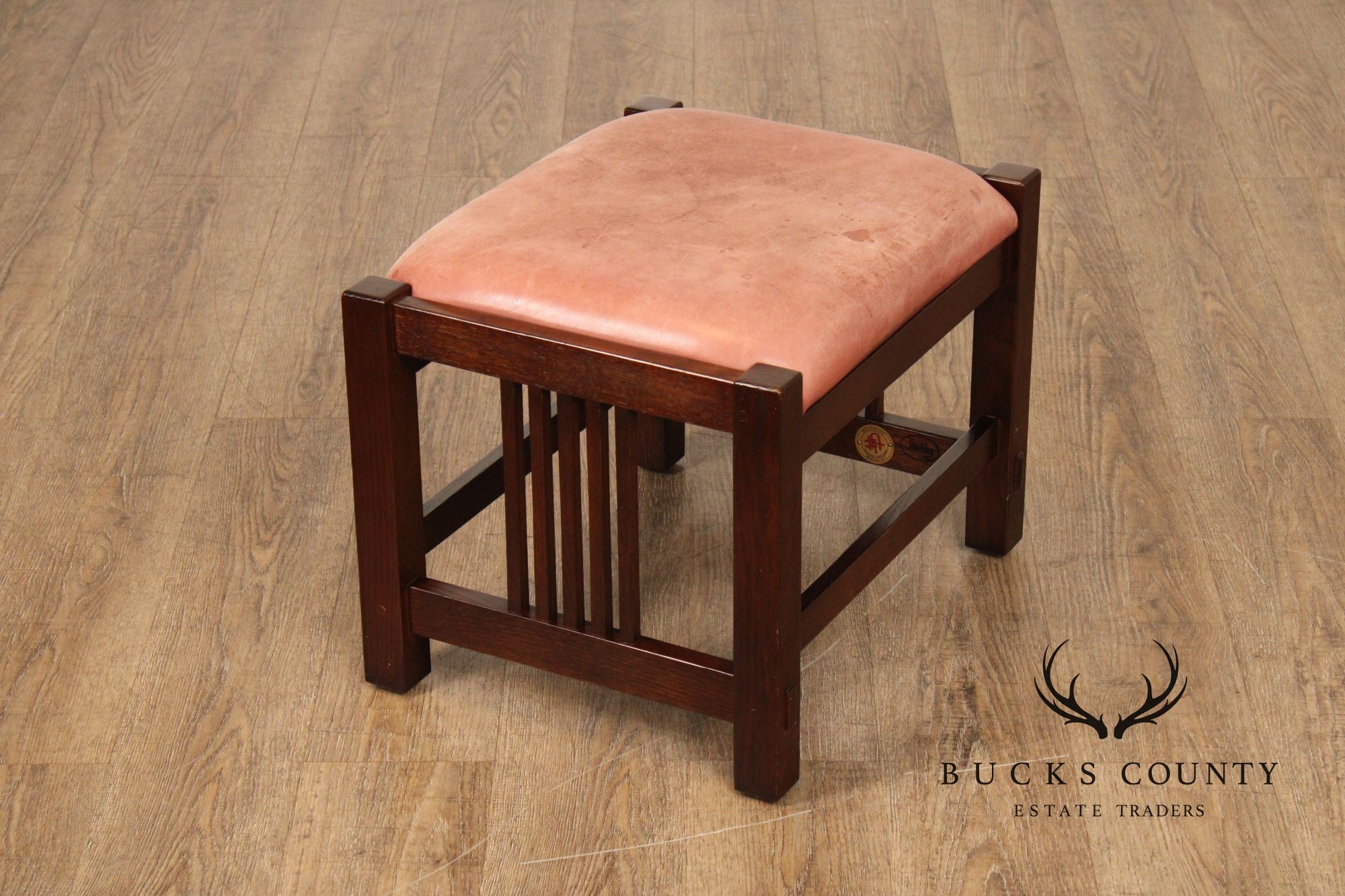 Stickley Mission Collection Oak and Leather Footstool