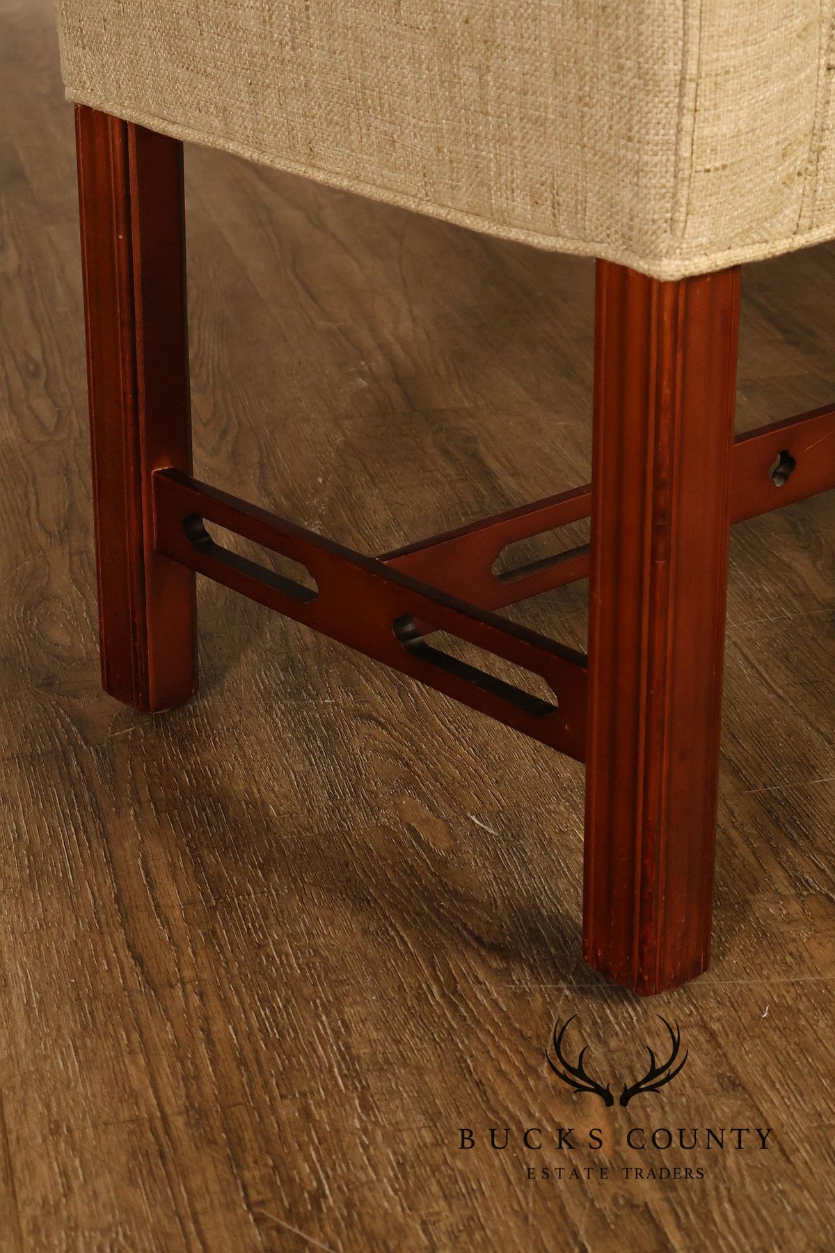 Ethan Allen Chippendale Style Mahogany Bench