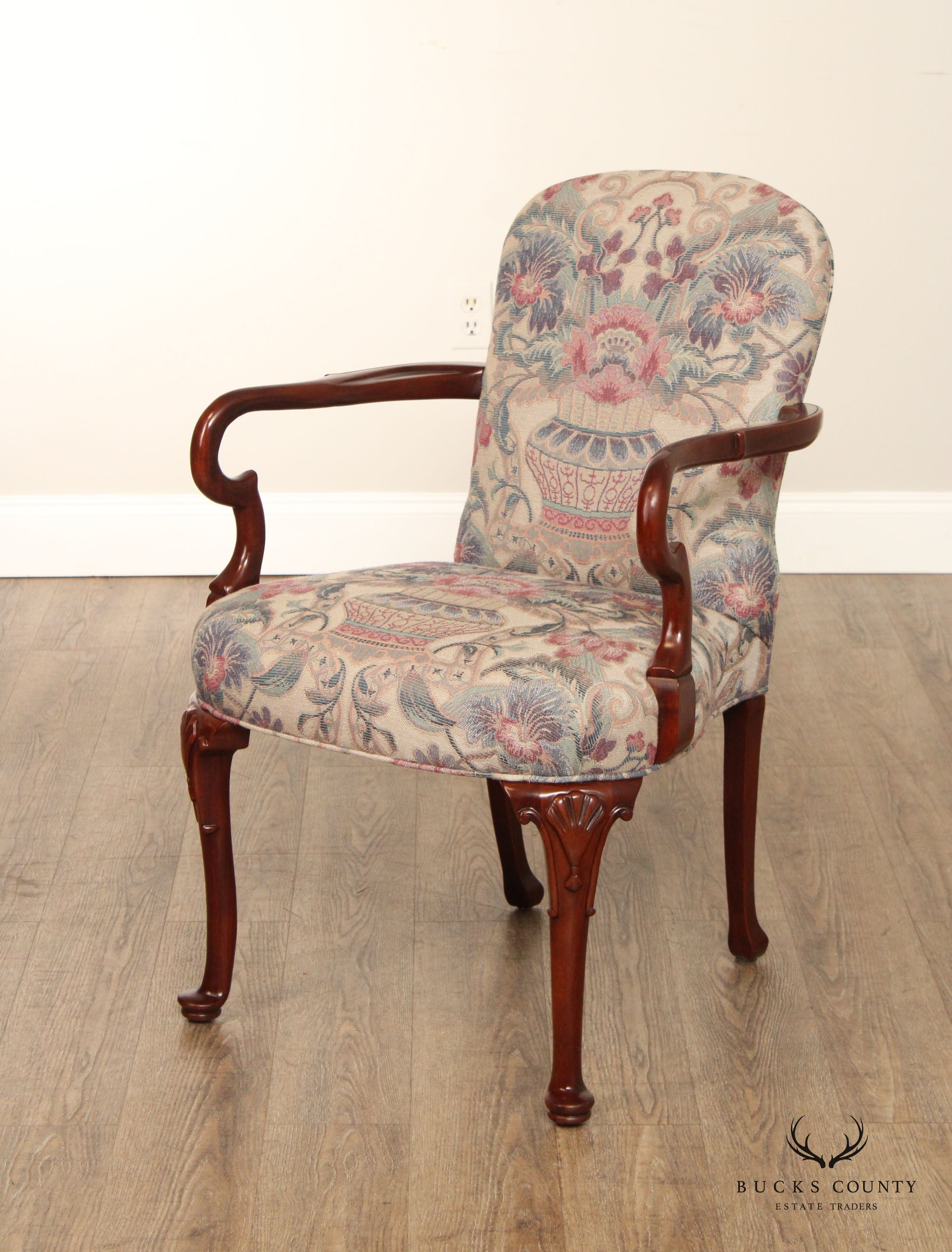 Southwood Queen Anne Style Mahogany Shepard’s Crook Arm Chair