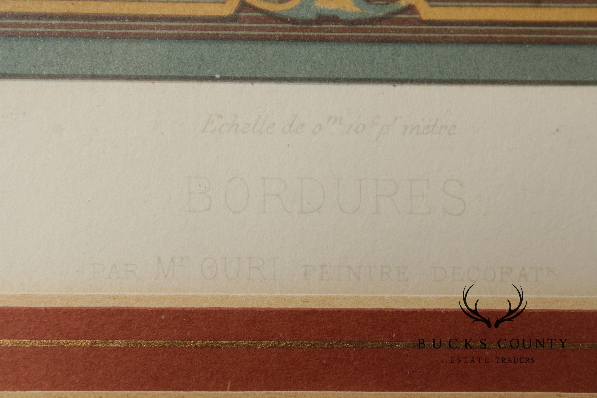 Framed Lithograph of Victorian Wallpaper Borders