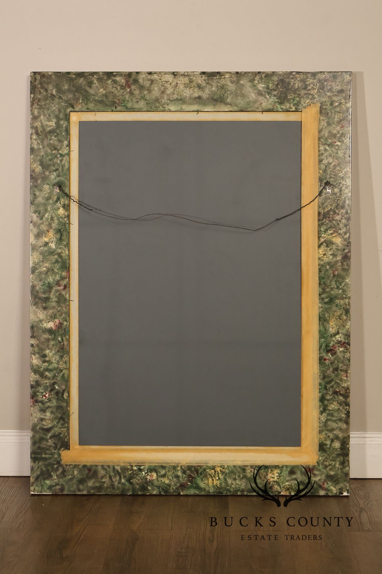 Faux Marble Geometric Framed Wall Mirror 47' x 36"