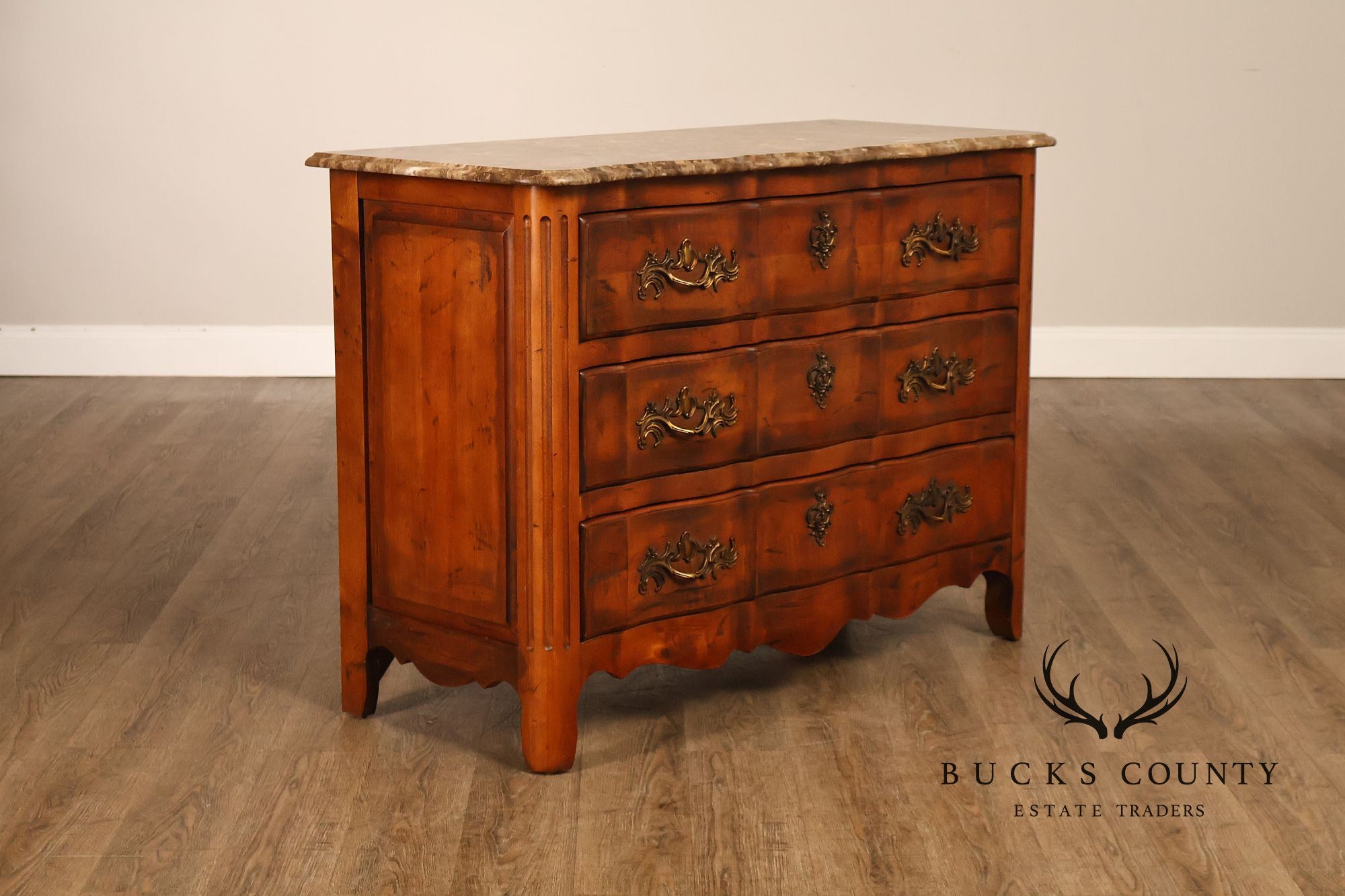 Century Furniture  French Provincial Style Marble Top Chest