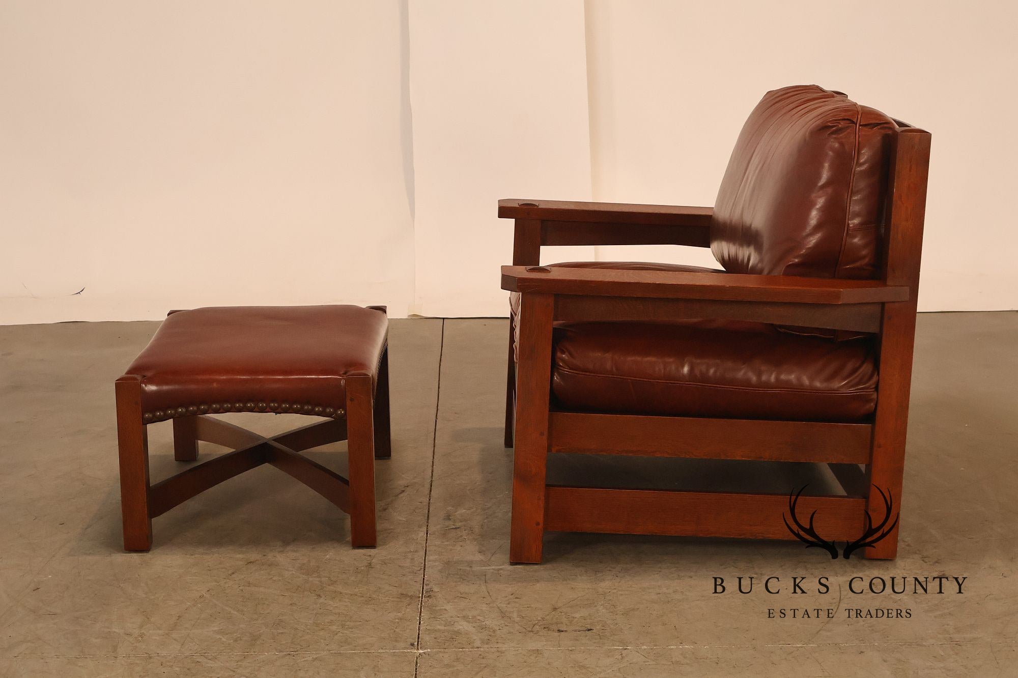 Stickley Mission Collection 25th Anniversary Limited Edition Dalai Lama Eastwood Chair & Ottoman No. 45/100