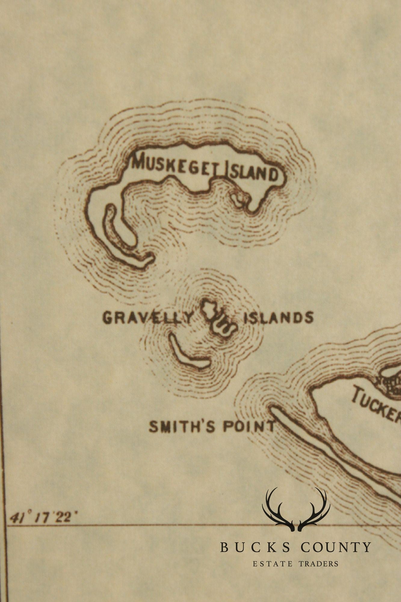 Framed Limited Edition 1874 Map of Nantucket