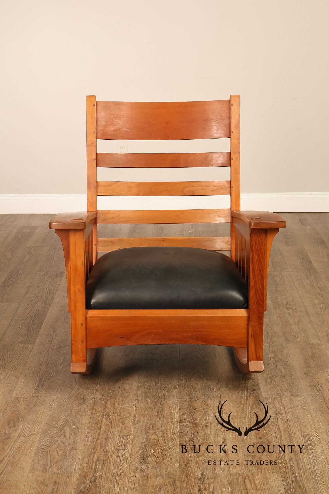 Stickley Mission Collection Cherry and Leather Rocker