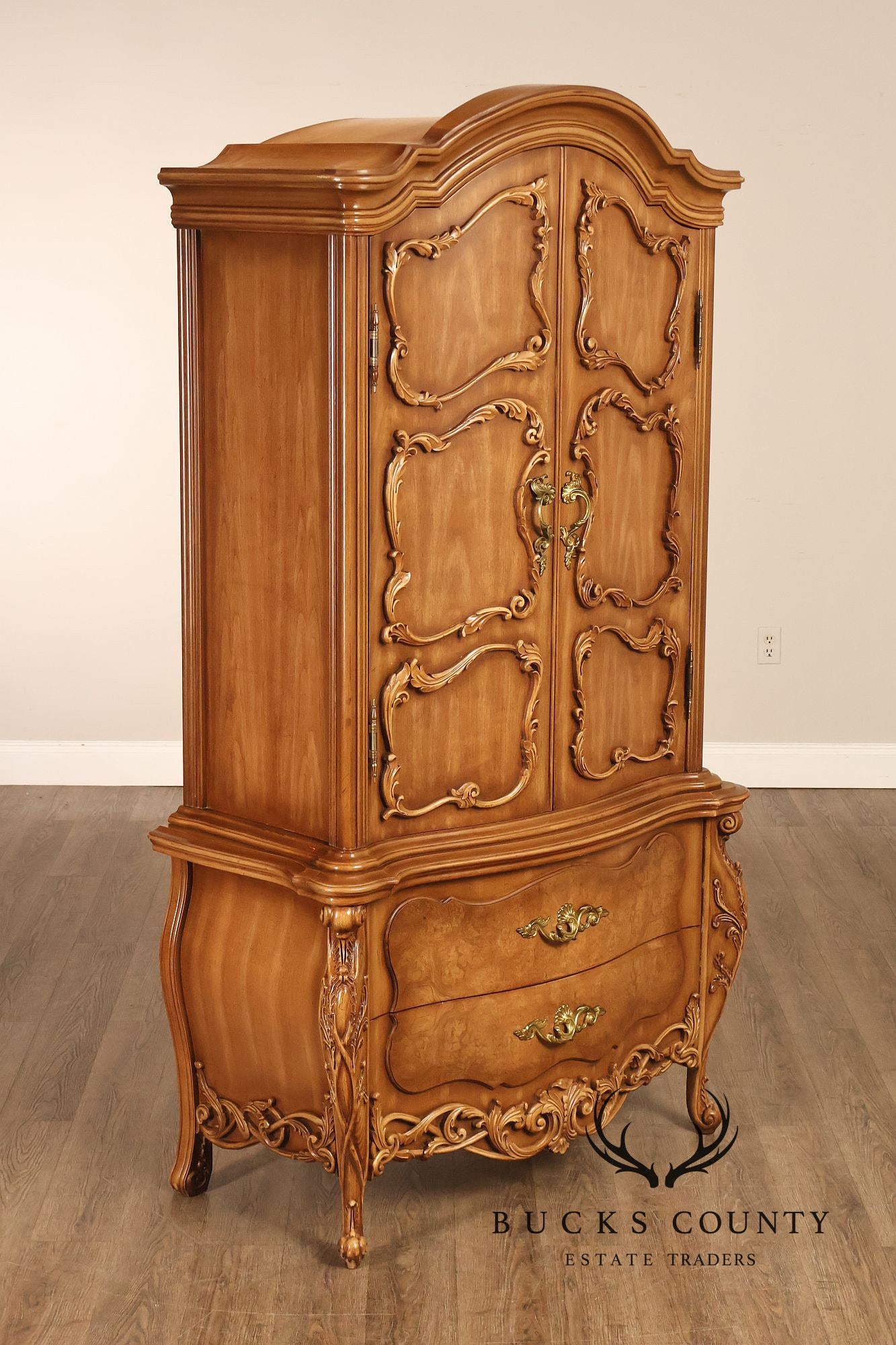 French Rococo Style Bombe Armoire Chest