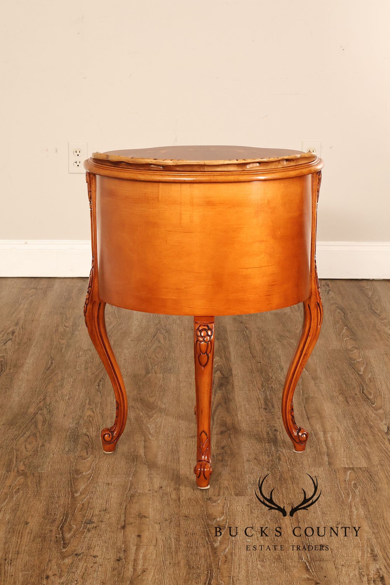 French Louis XV Style Marquetry Inlaid Nightstand