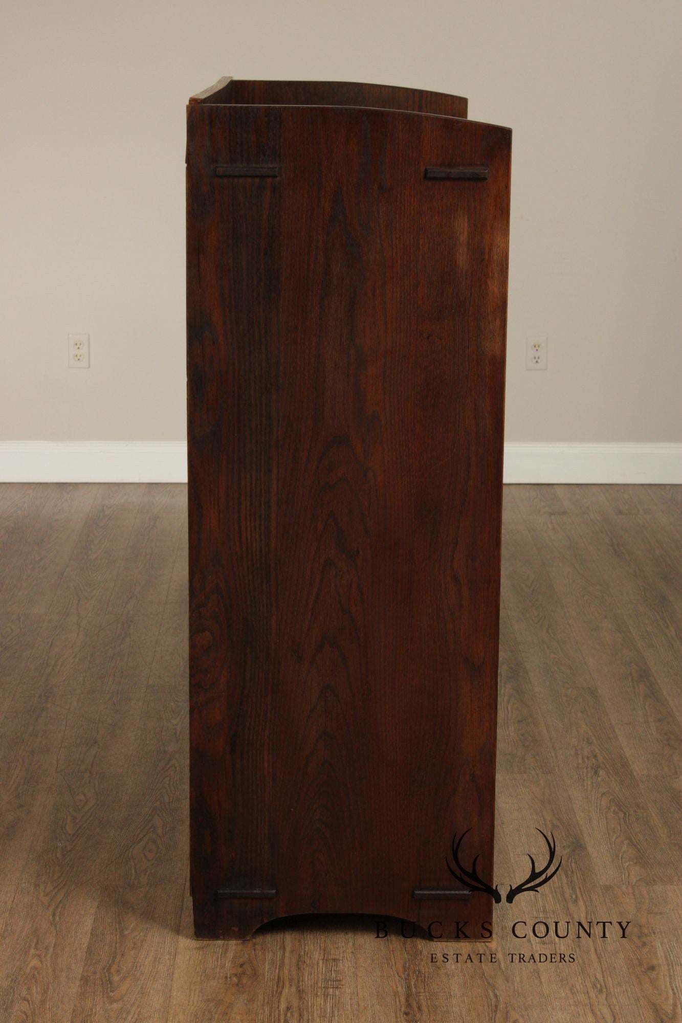 Antique Mission Oak Two Door Bookcase