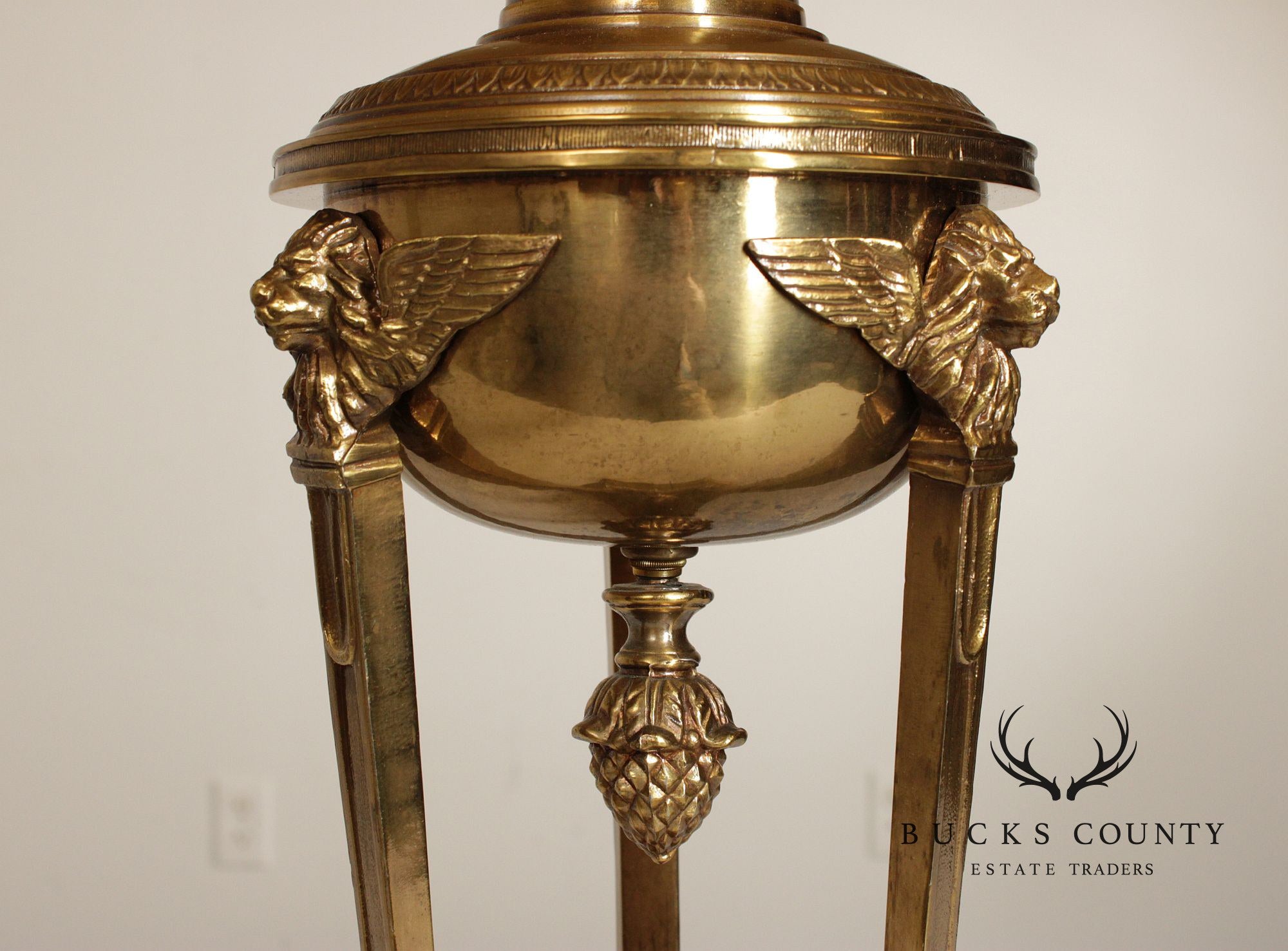 Empire Style Vintage Brass Table Lamp