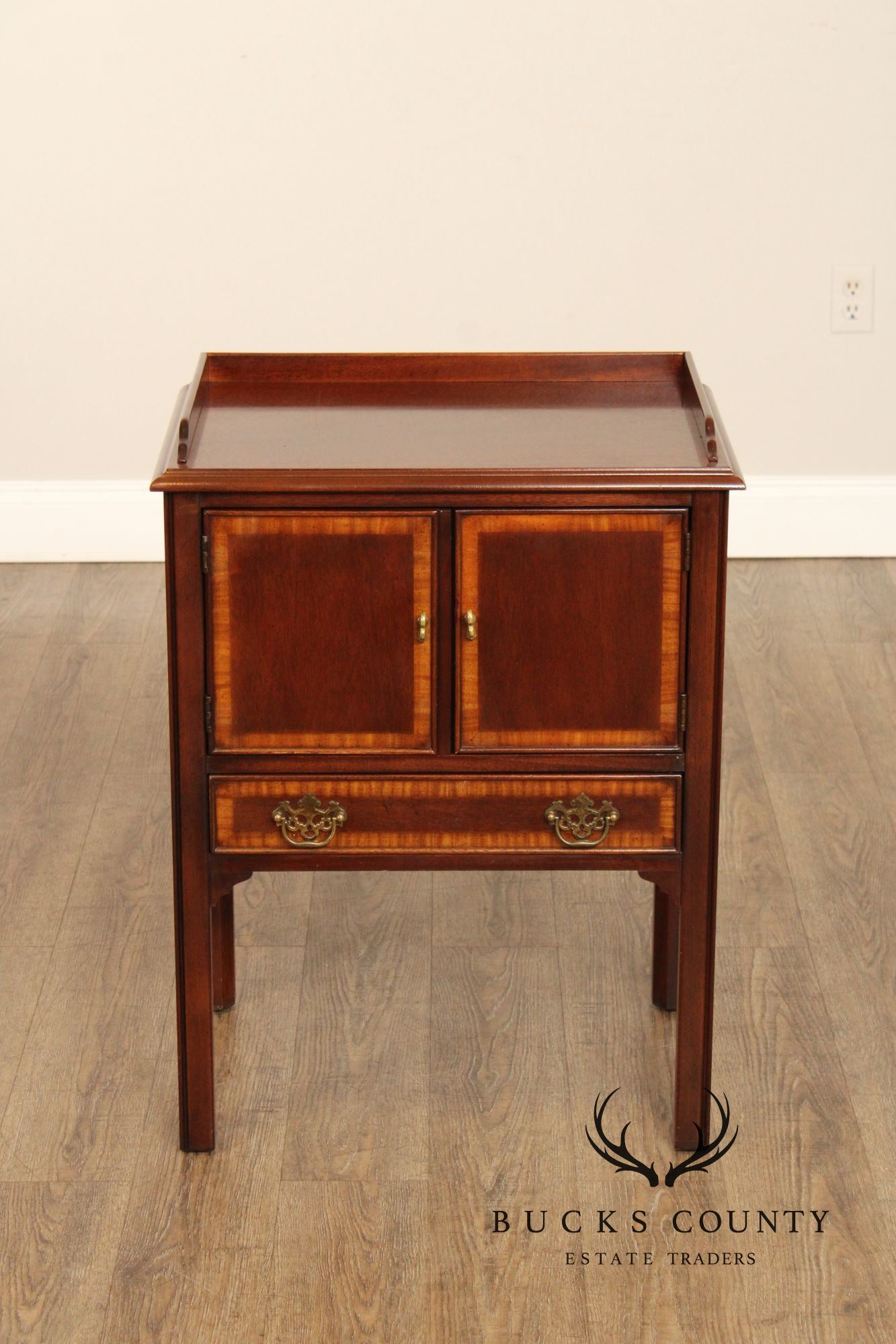 Drexel 18th Century Collection Pair of Mahogany Nightstands