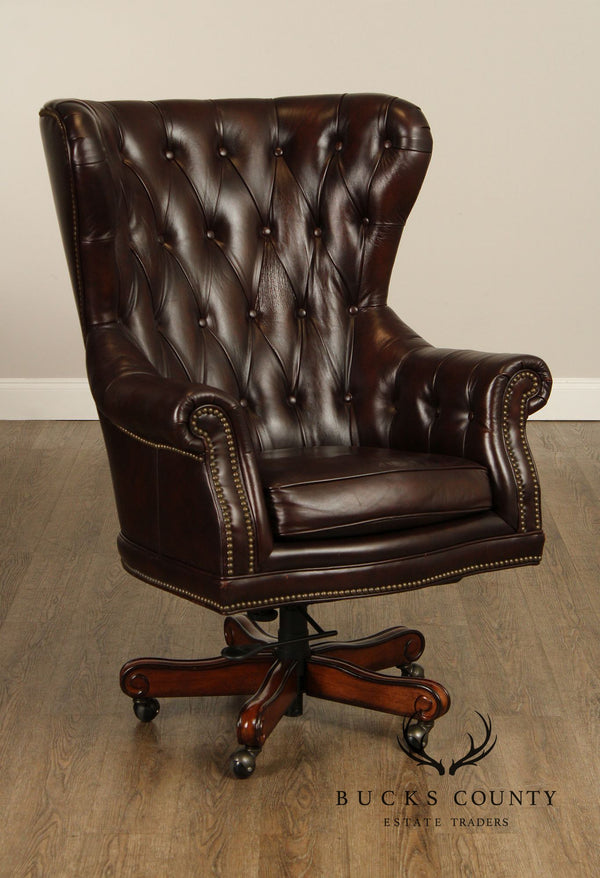 Hooker Furniture Tufted Leather Executive Swivel Desk Chair