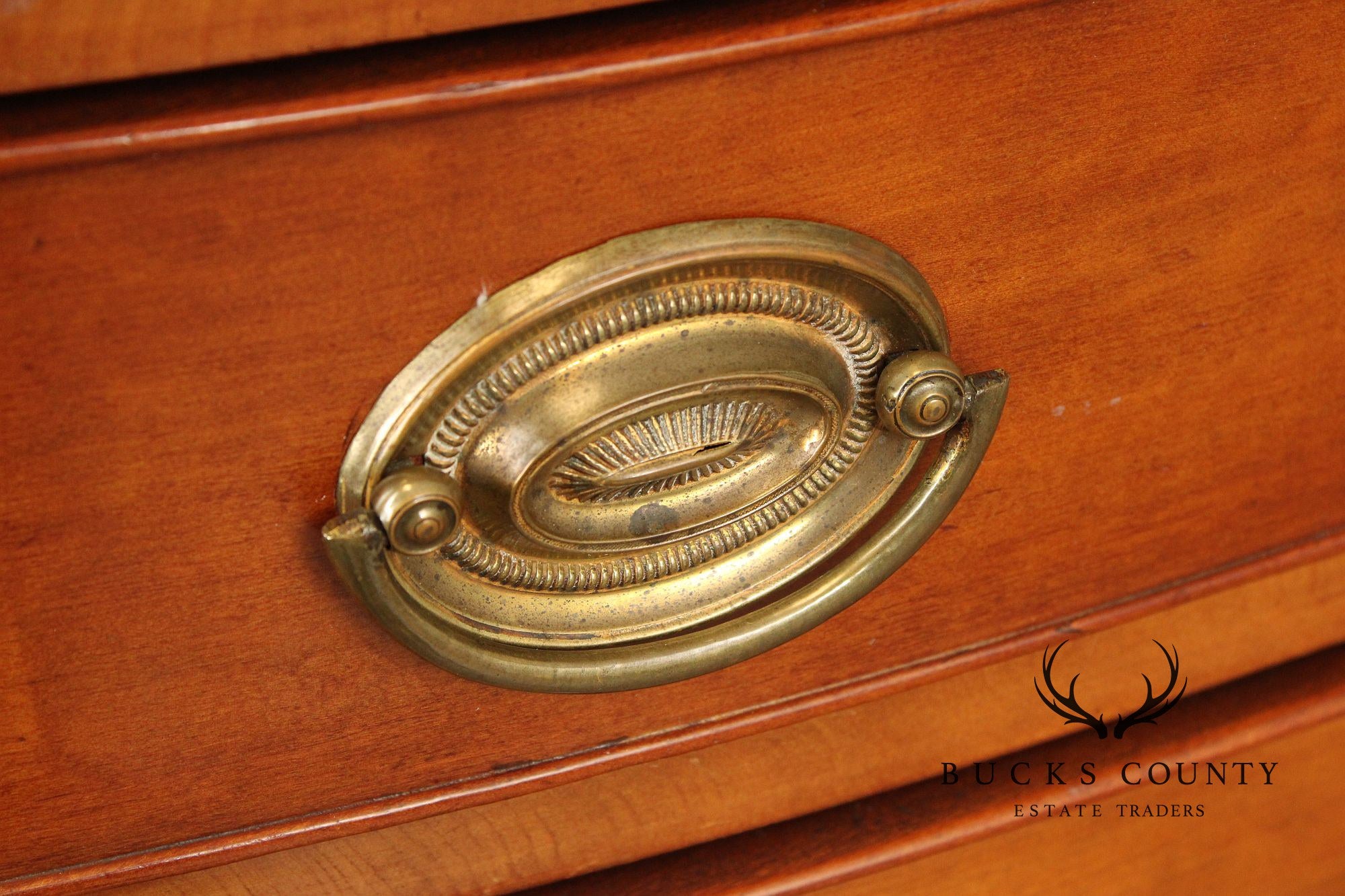 Antique Chippendale Cherry Bow Front Chest of Drawers